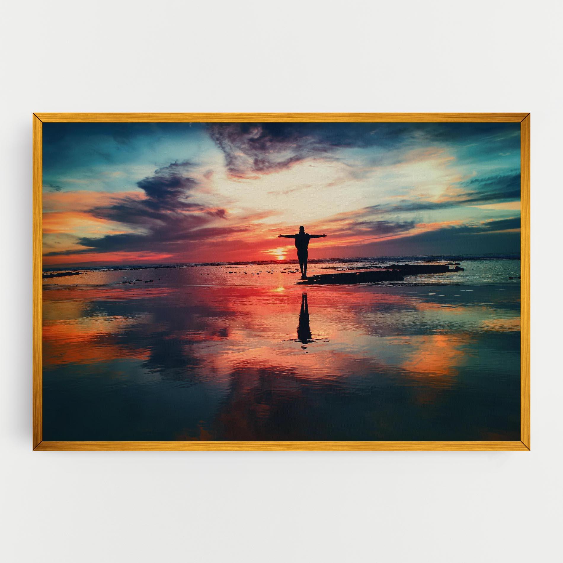 Tablou Canvas Pink Purple Sky Man mockup 0