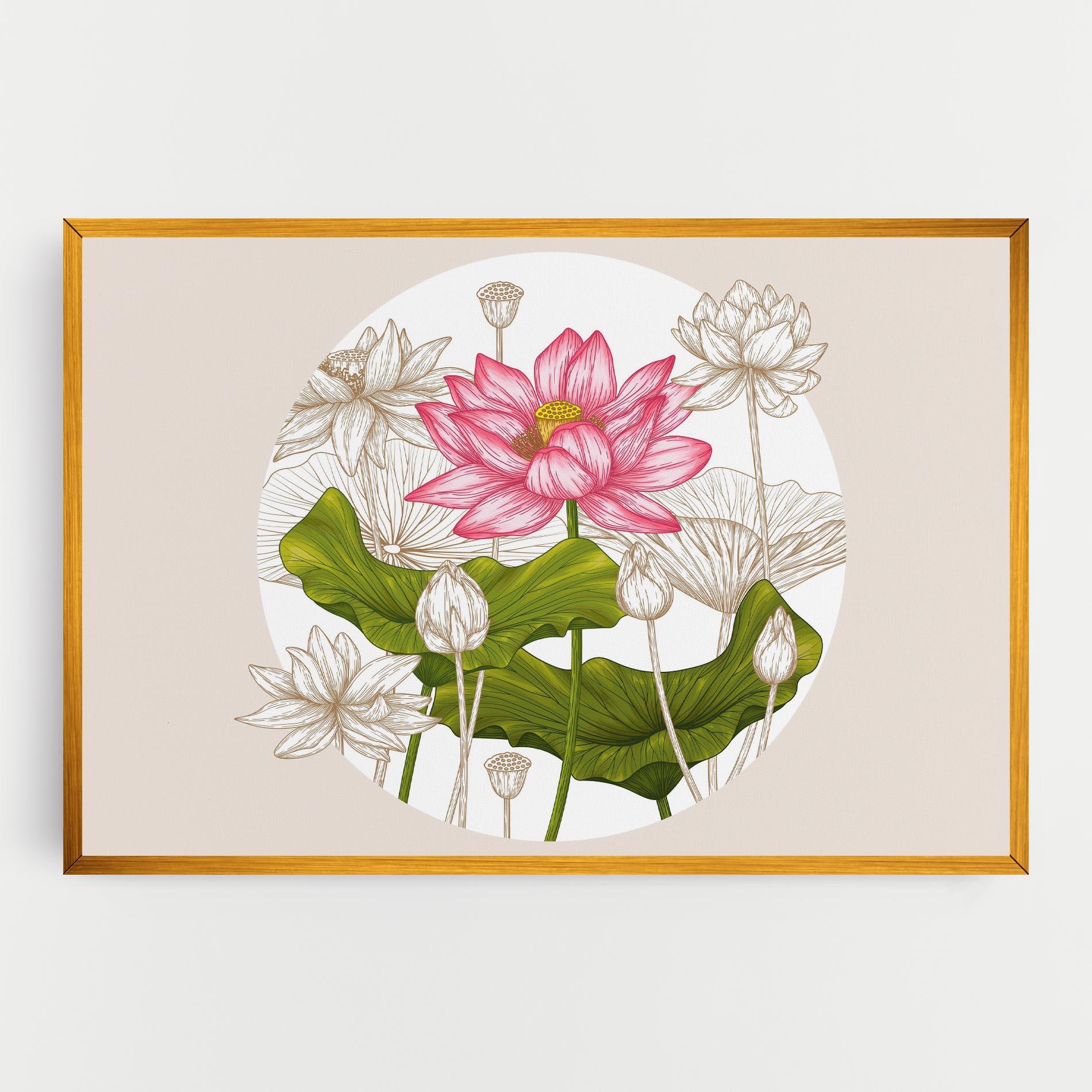 Tablou Canvas Pretty Lotus Art mockup 0