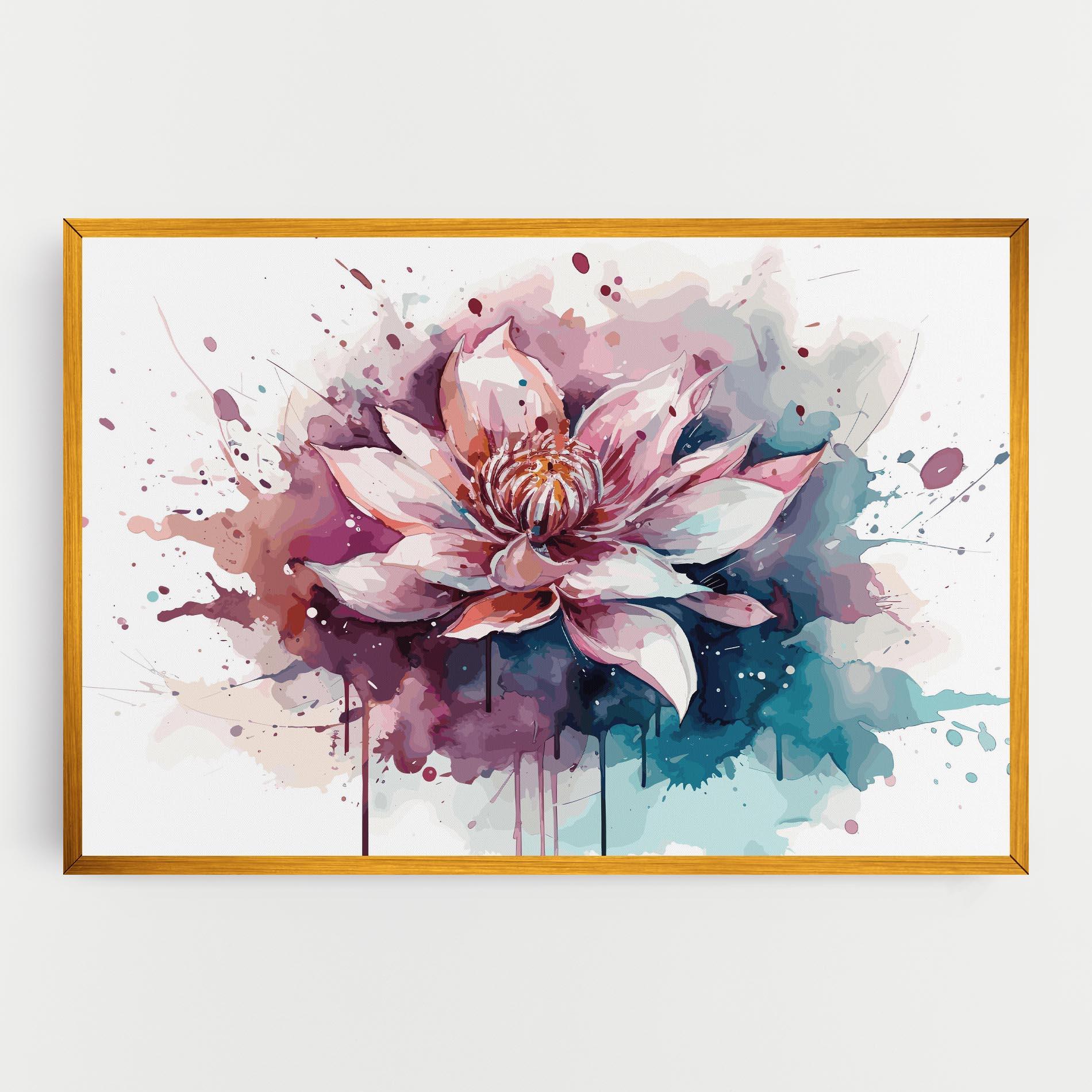 Tablou Canvas Pretty Pink Lotus Art mockup 0