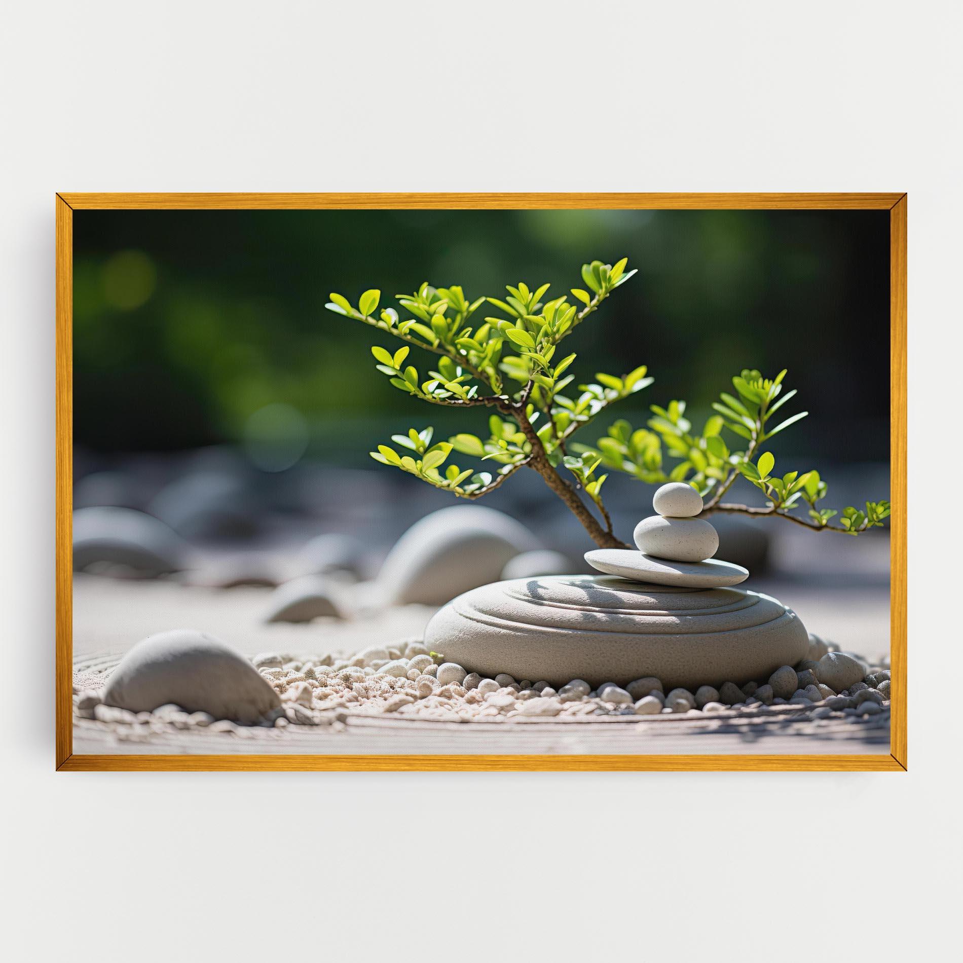 Tablou Canvas White Pebbles Plants mockup 0