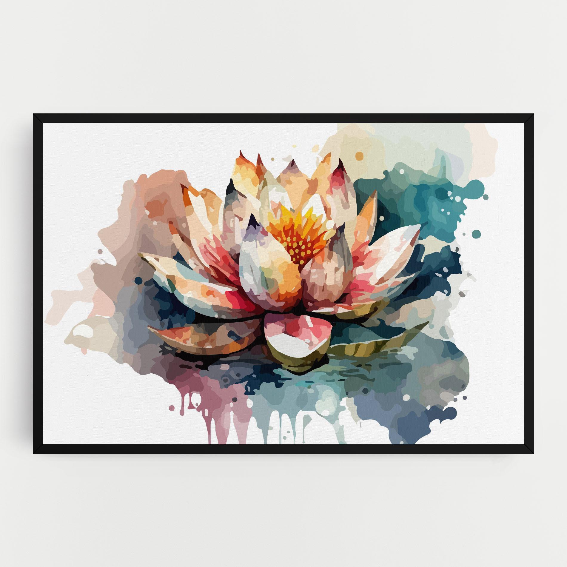 Tablou Canvas Colorful Lotus Art mockup 0