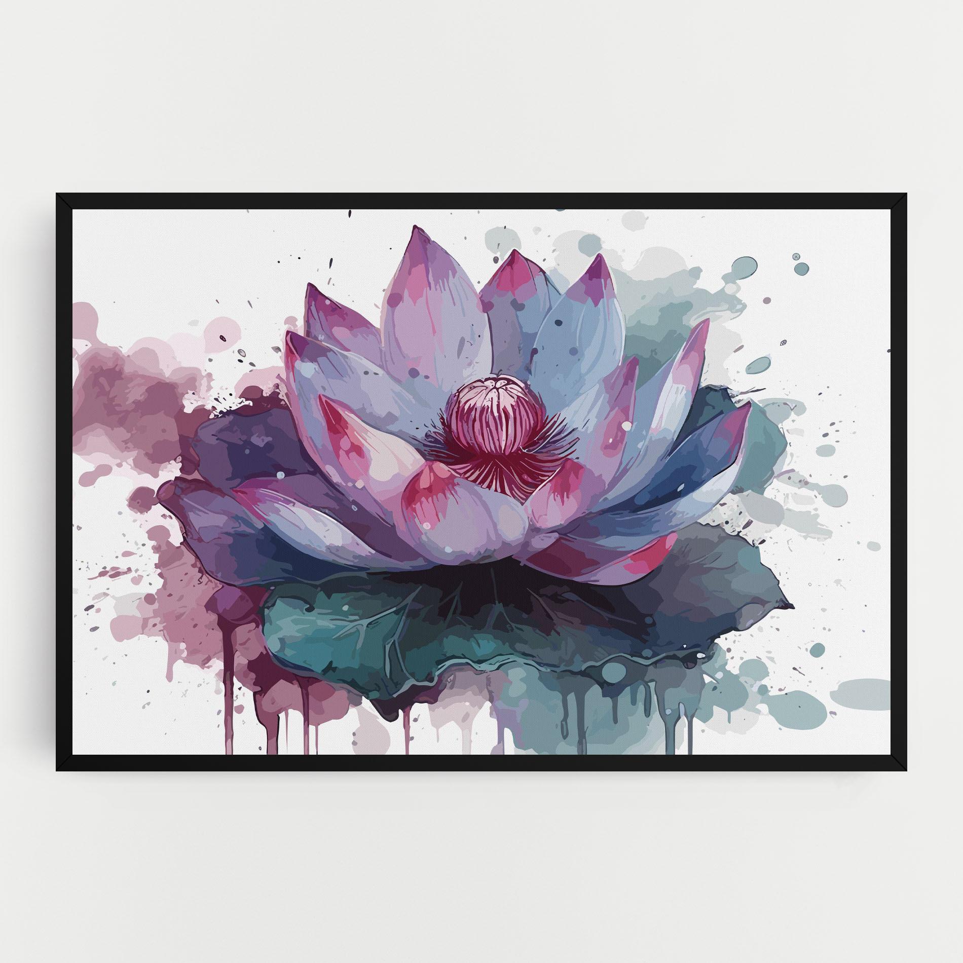 Tablou Canvas Green Purple Lotus mockup 0