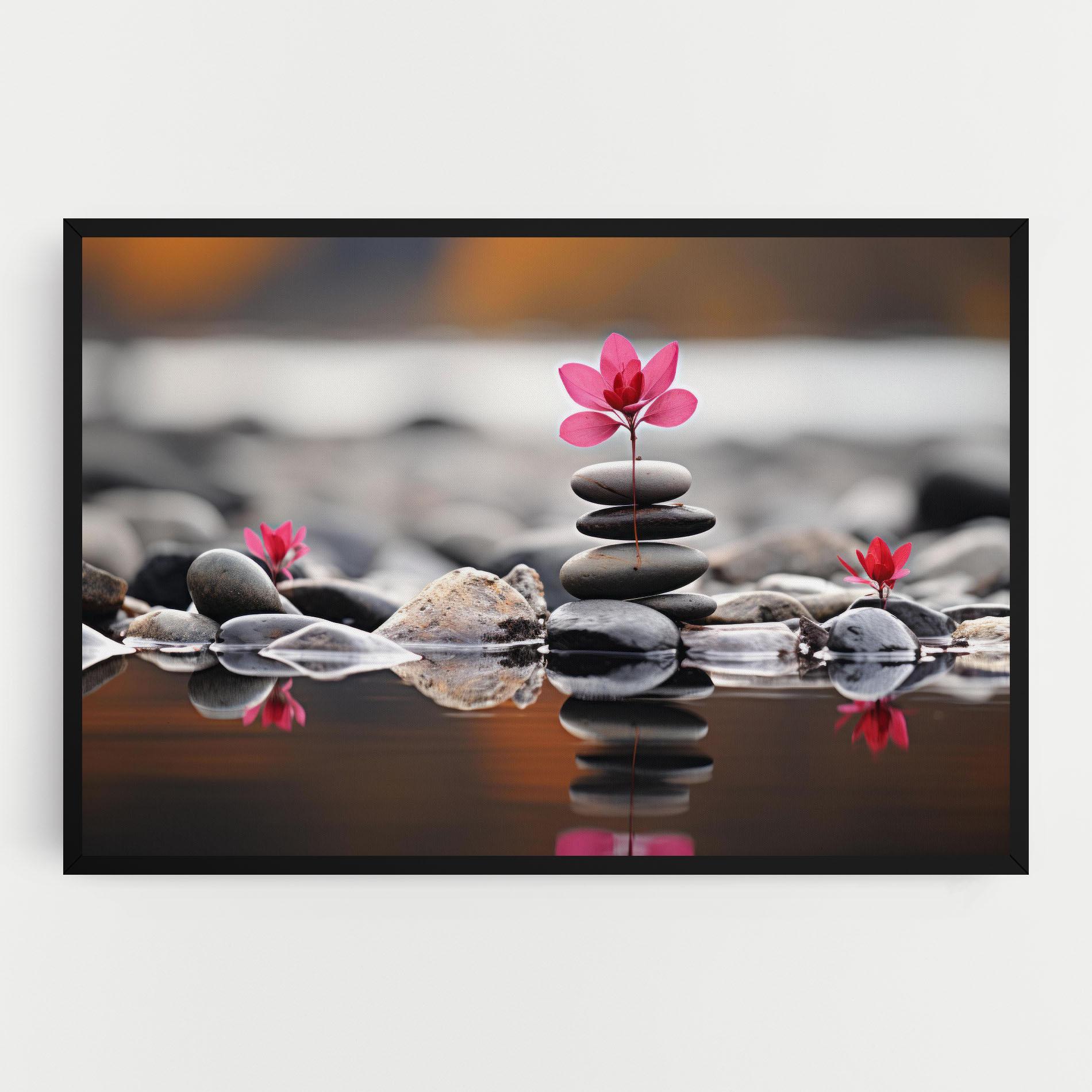 Tablou Canvas Grey Rocks Flower mockup 0