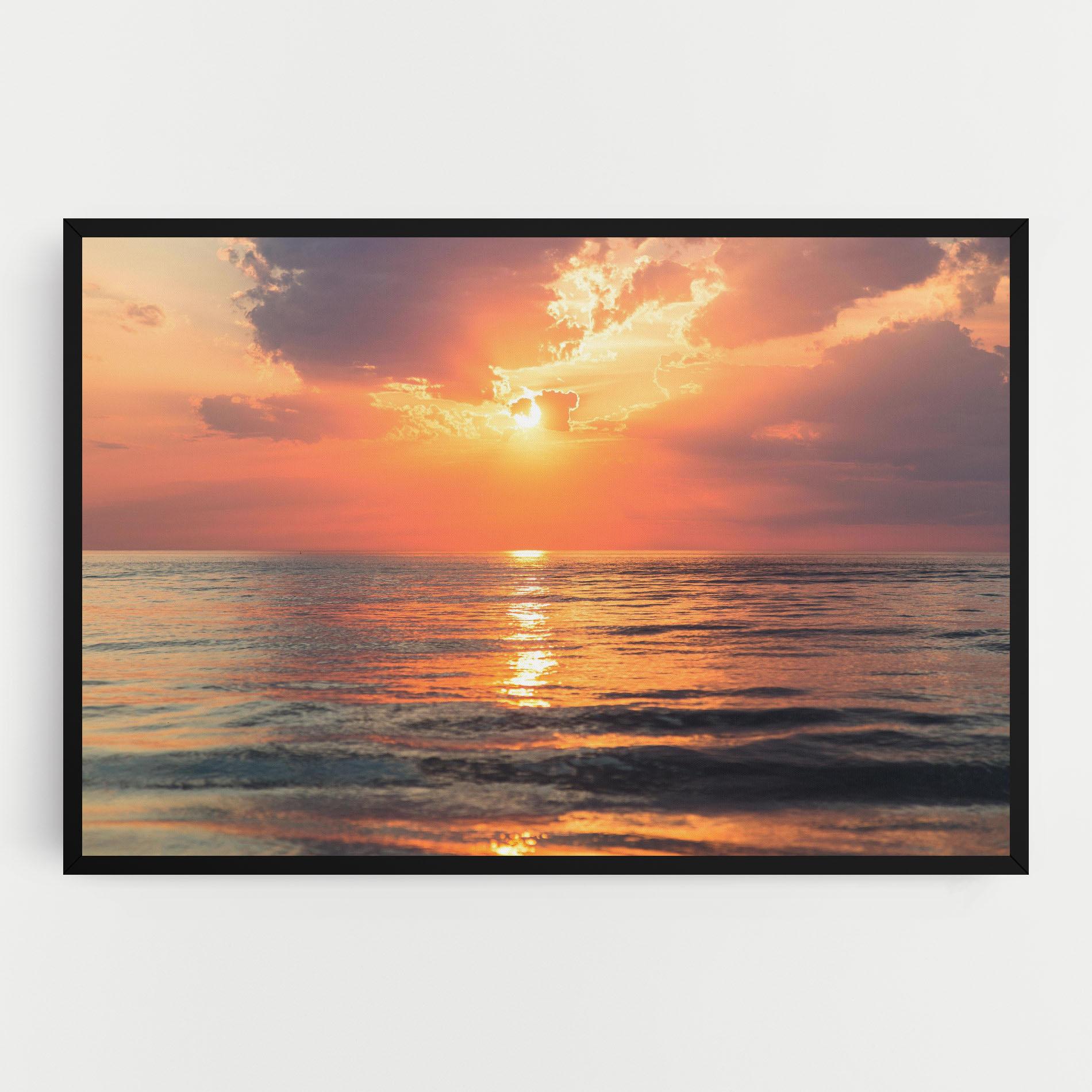 Tablou Canvas Orange Sunrise Cloud mockup 0