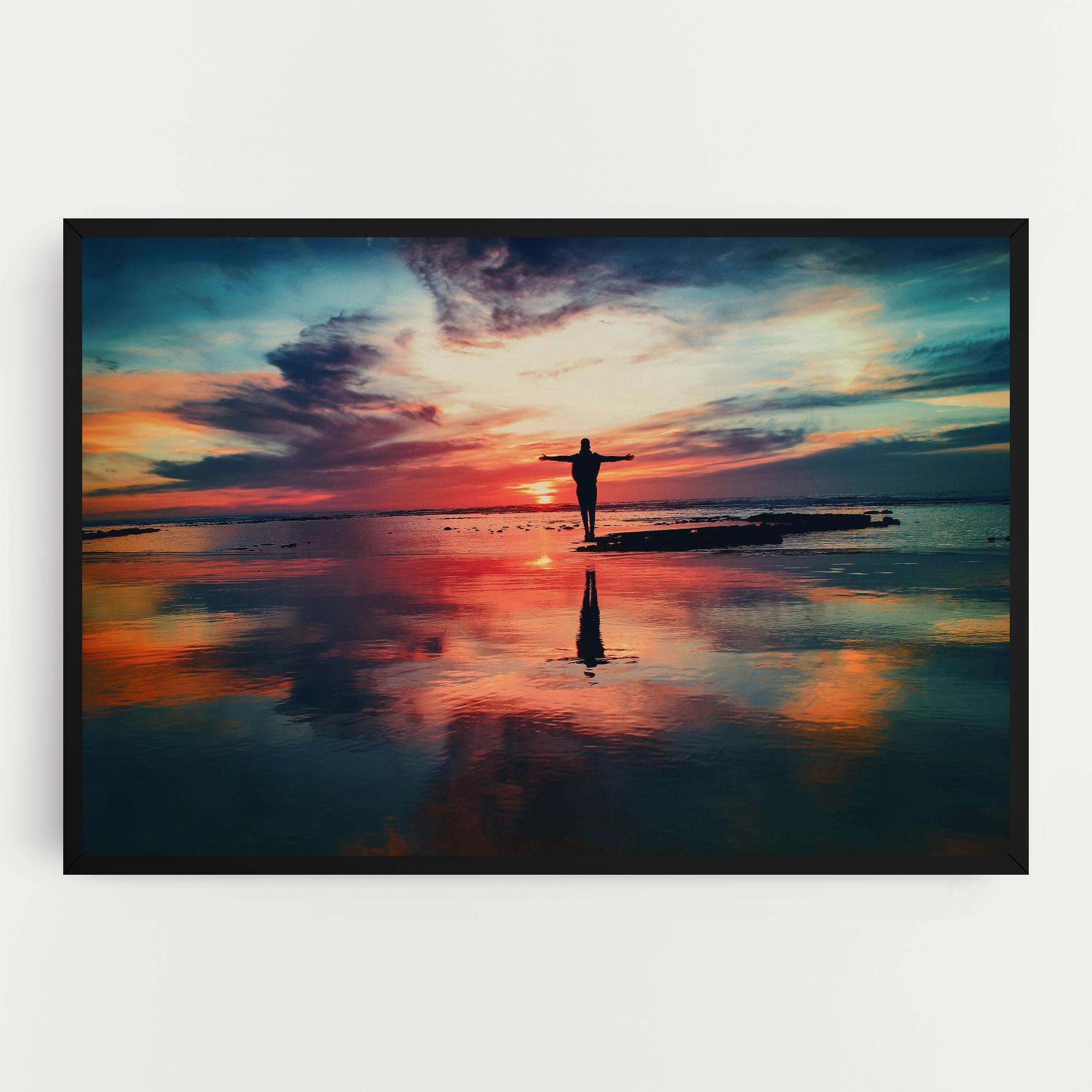 Tablou Canvas Pink Purple Sky Man mockup 0