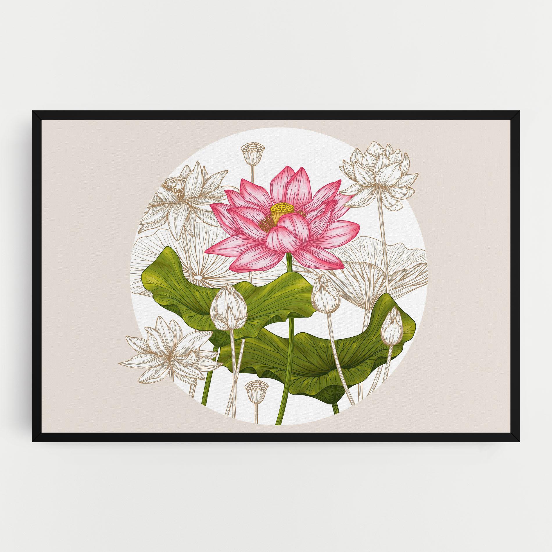 Tablou Canvas Pretty Lotus Art mockup 0