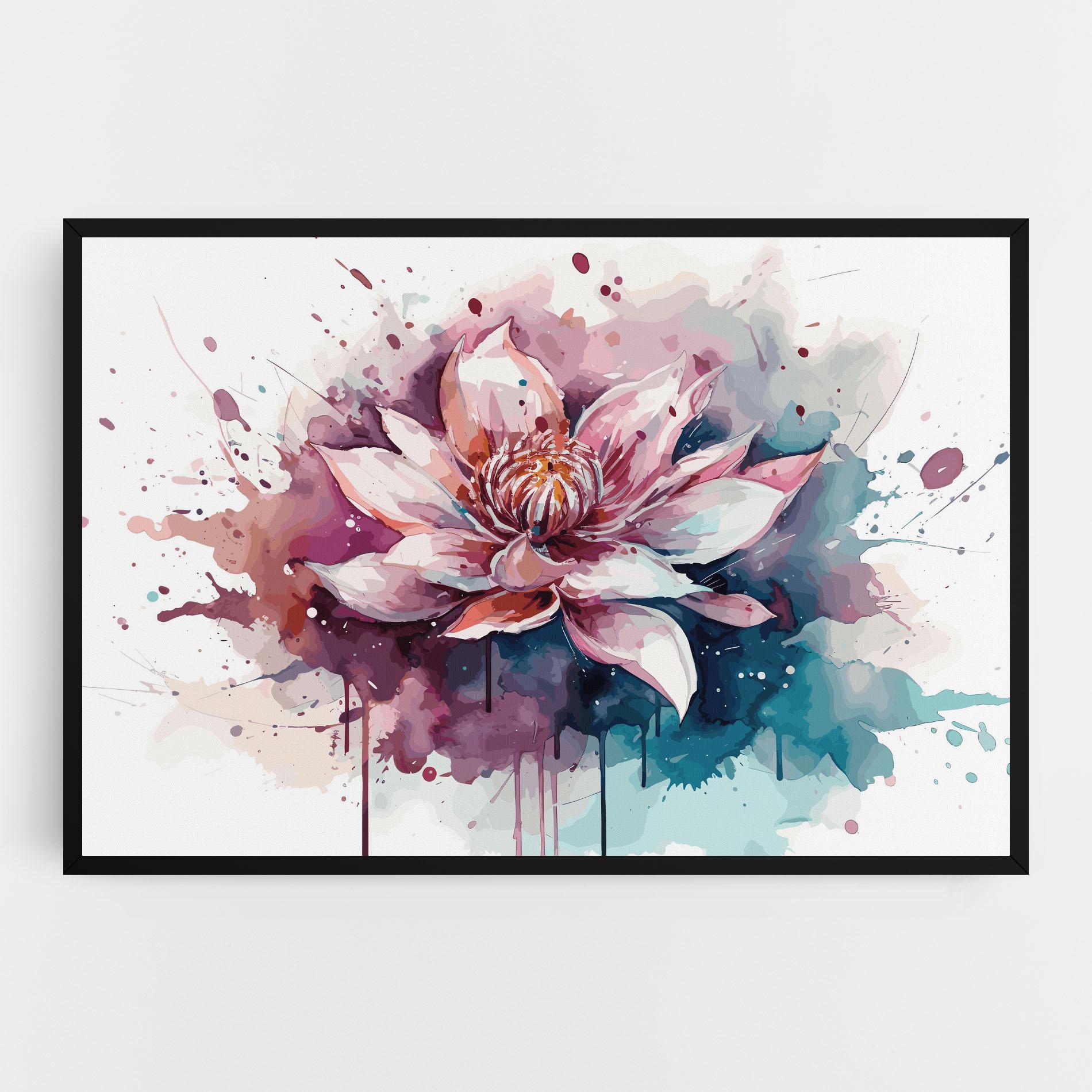 Tablou Canvas Pretty Pink Lotus Art mockup 0