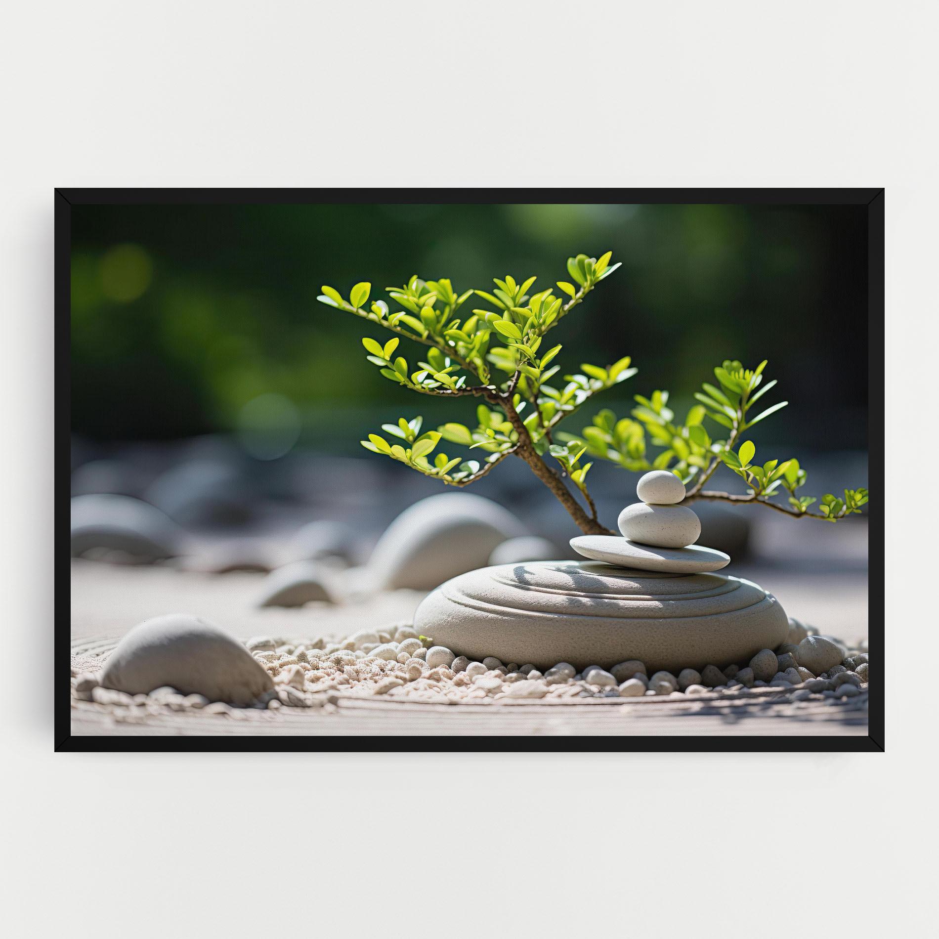 Tablou Canvas White Pebbles Plants mockup 0