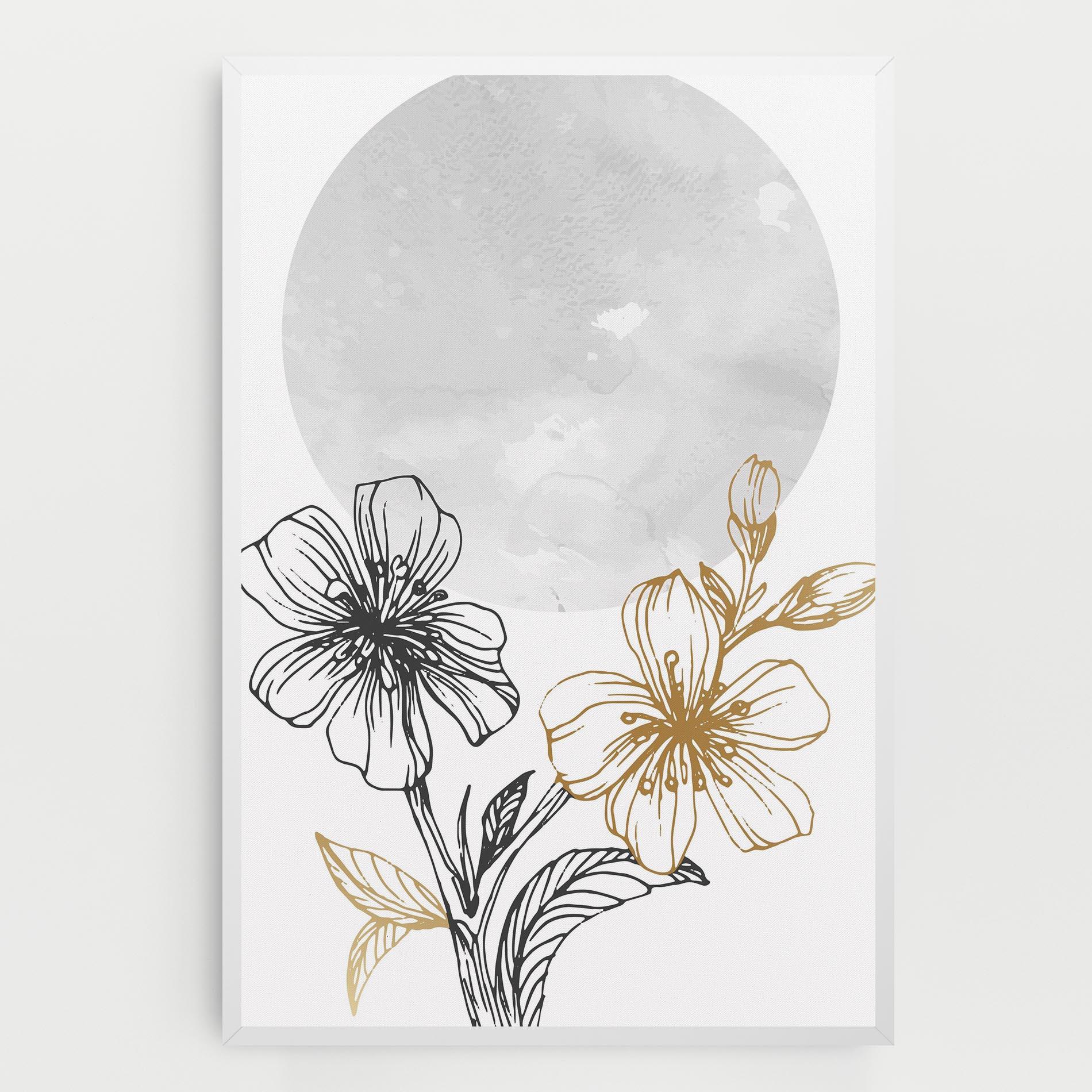 Tablou Canvas Grey Moon Flowers mockup 0