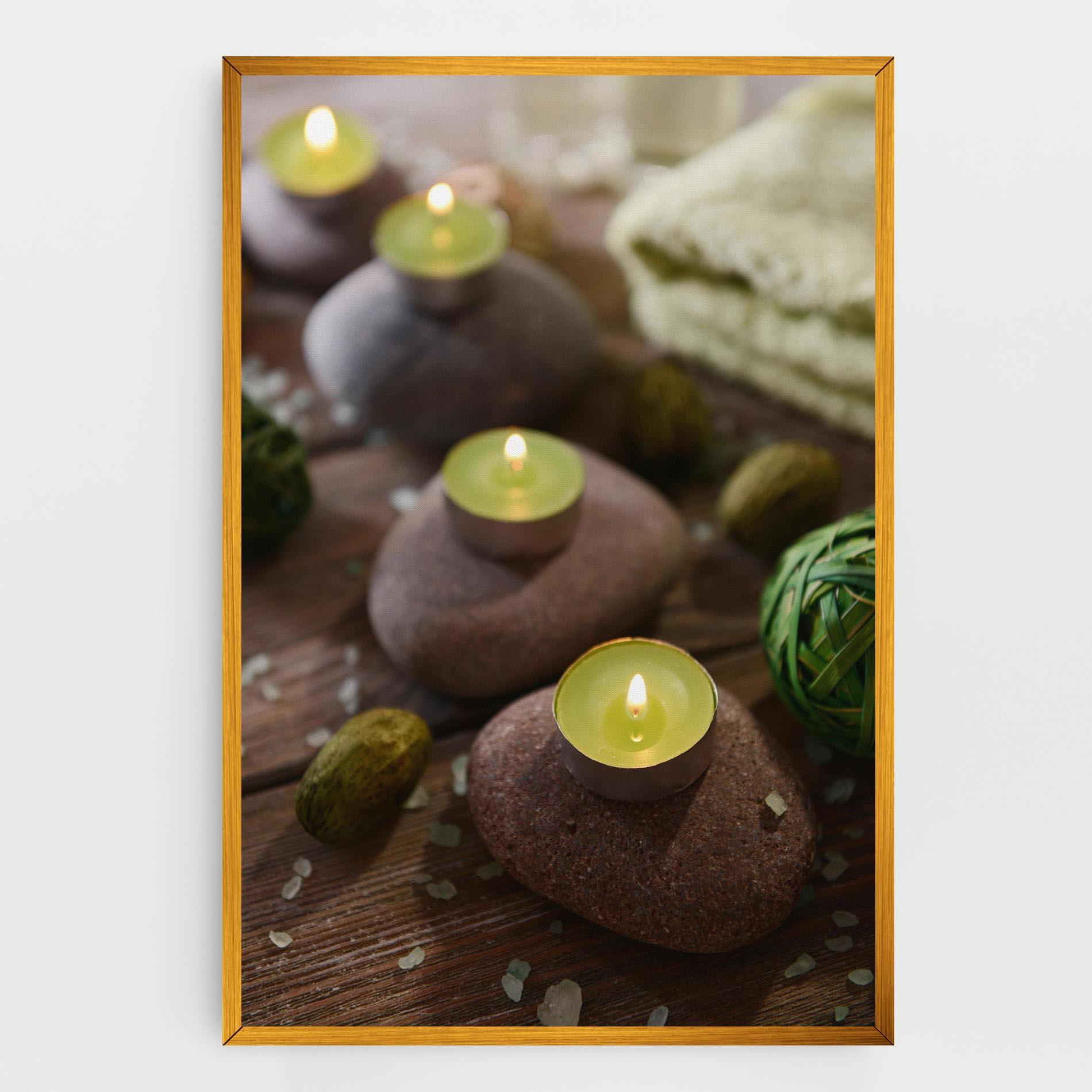 Tablou Canvas Green Candles Spa mockup 0