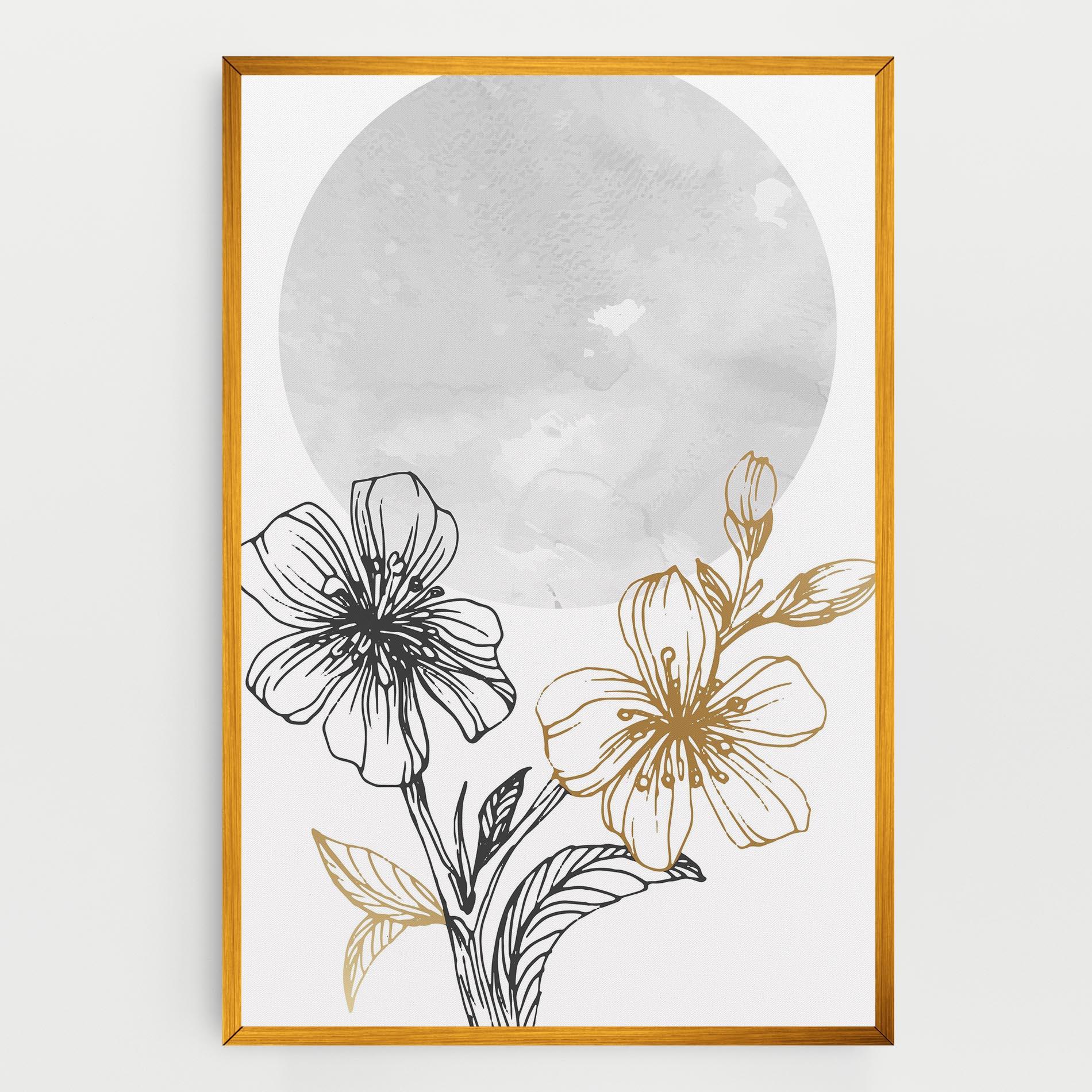 Tablou Canvas Grey Moon Flowers mockup 0