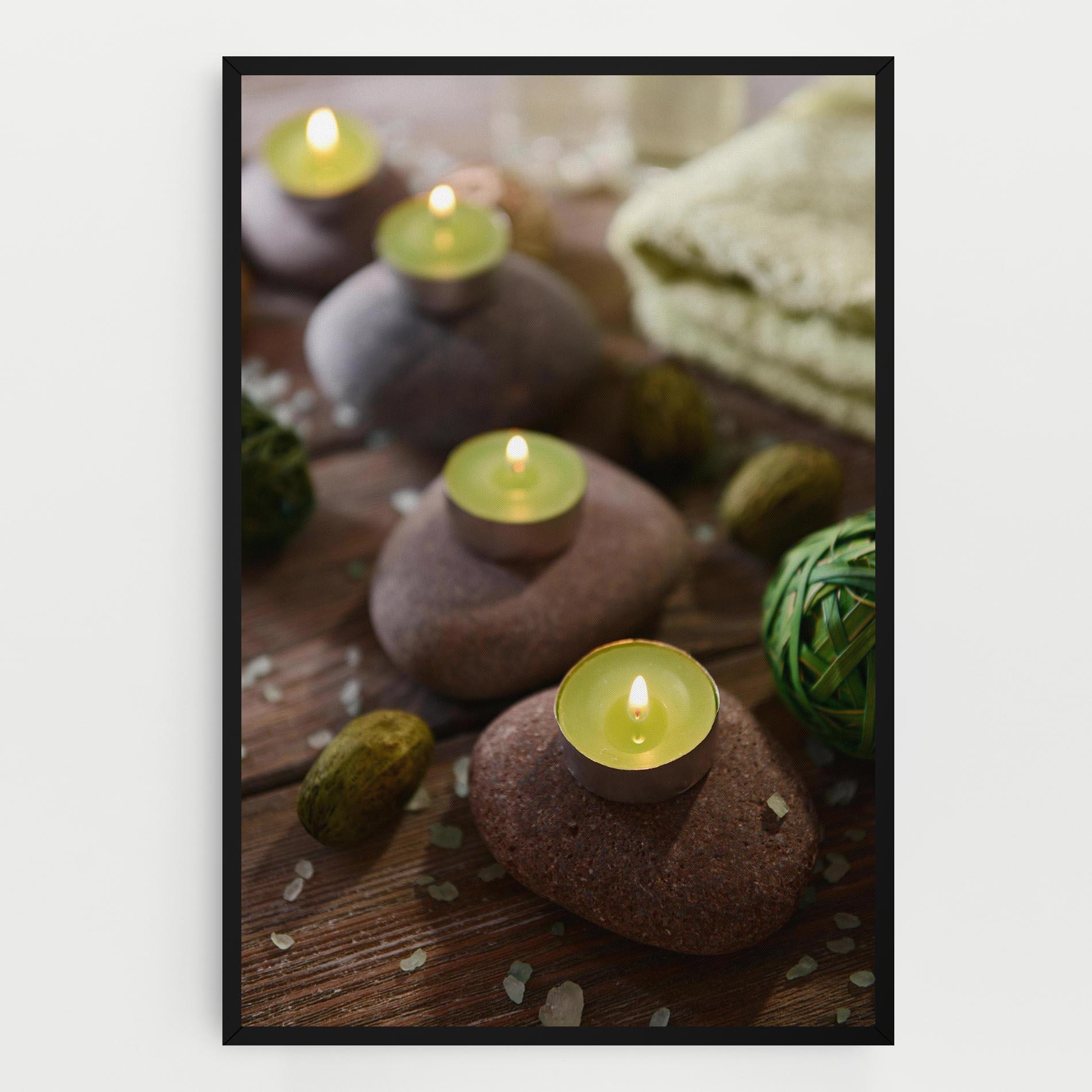 Tablou Canvas Green Candles Spa mockup 0