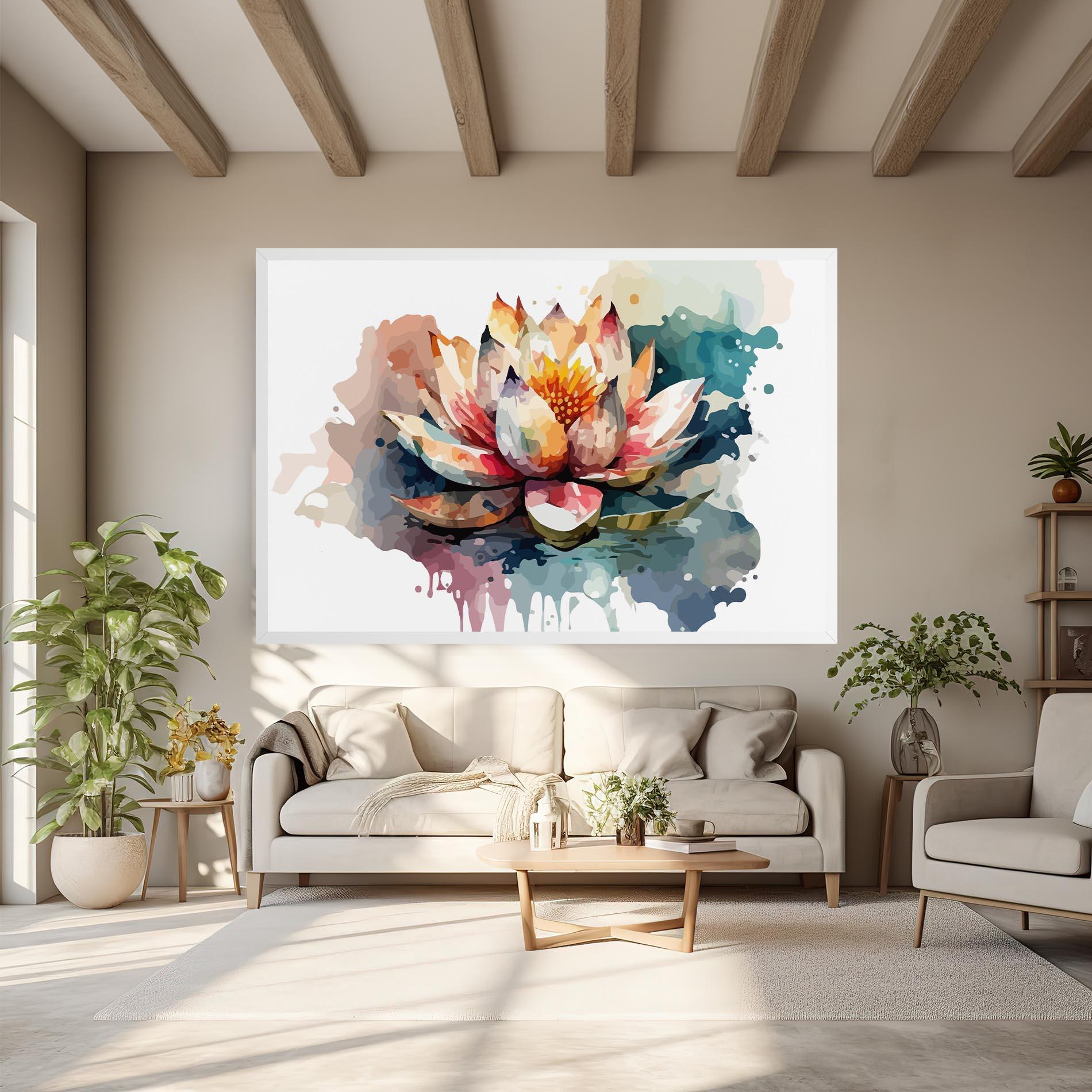 Tablou Canvas Colorful Lotus Art mockup 6