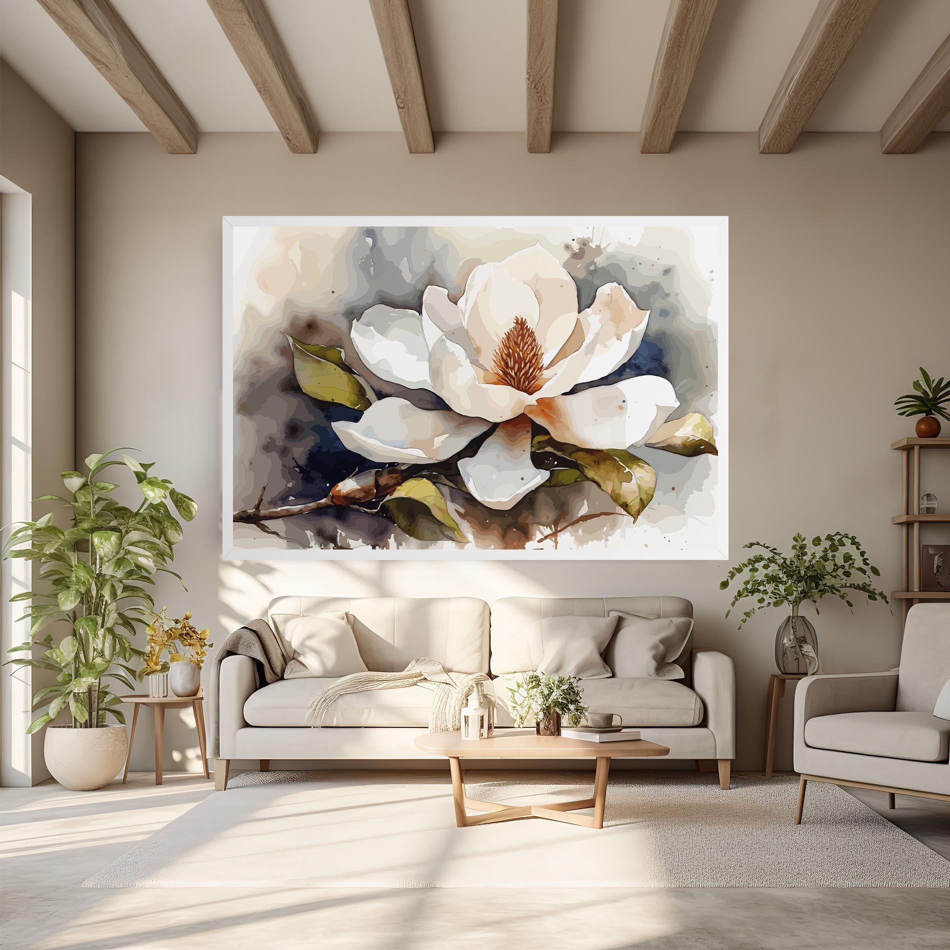 Tablou Canvas Cream Nature Flower mockup 6