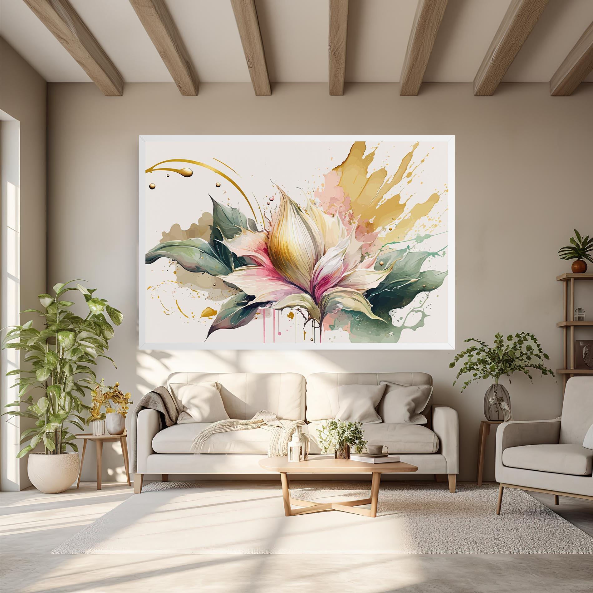 Tablou Canvas Cream Pink Nature mockup 6