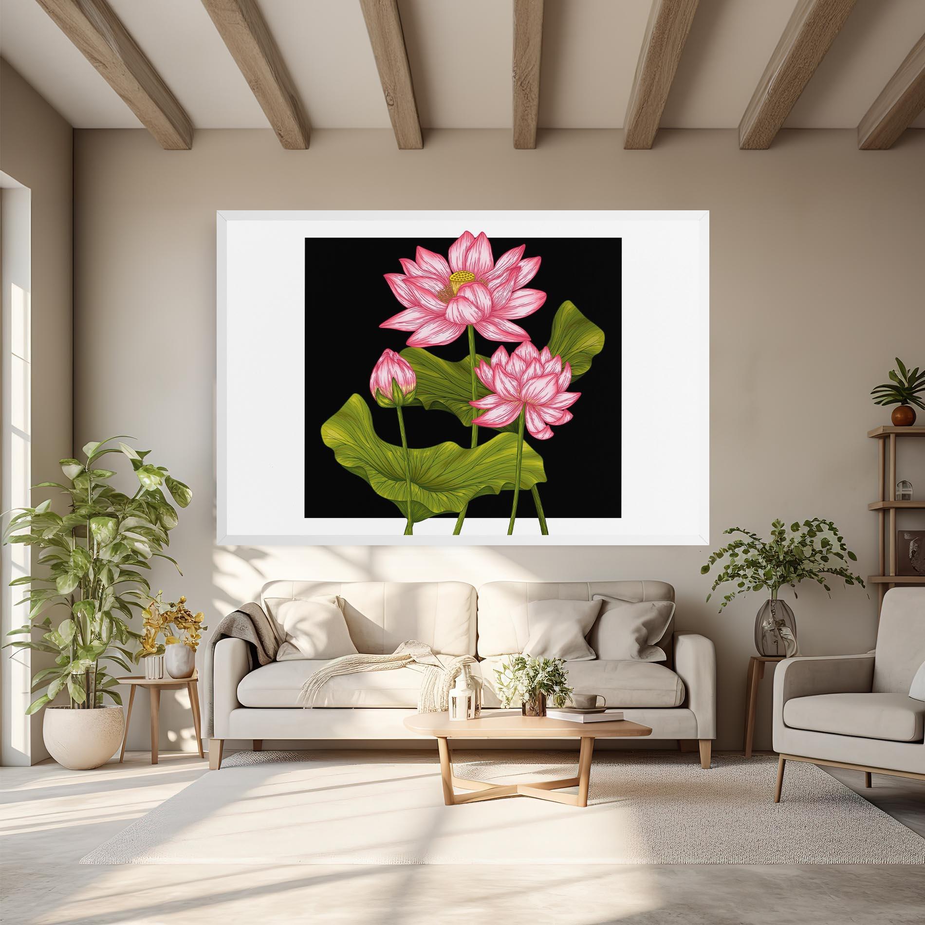 Tablou Canvas Feng Shui Flower mockup 6