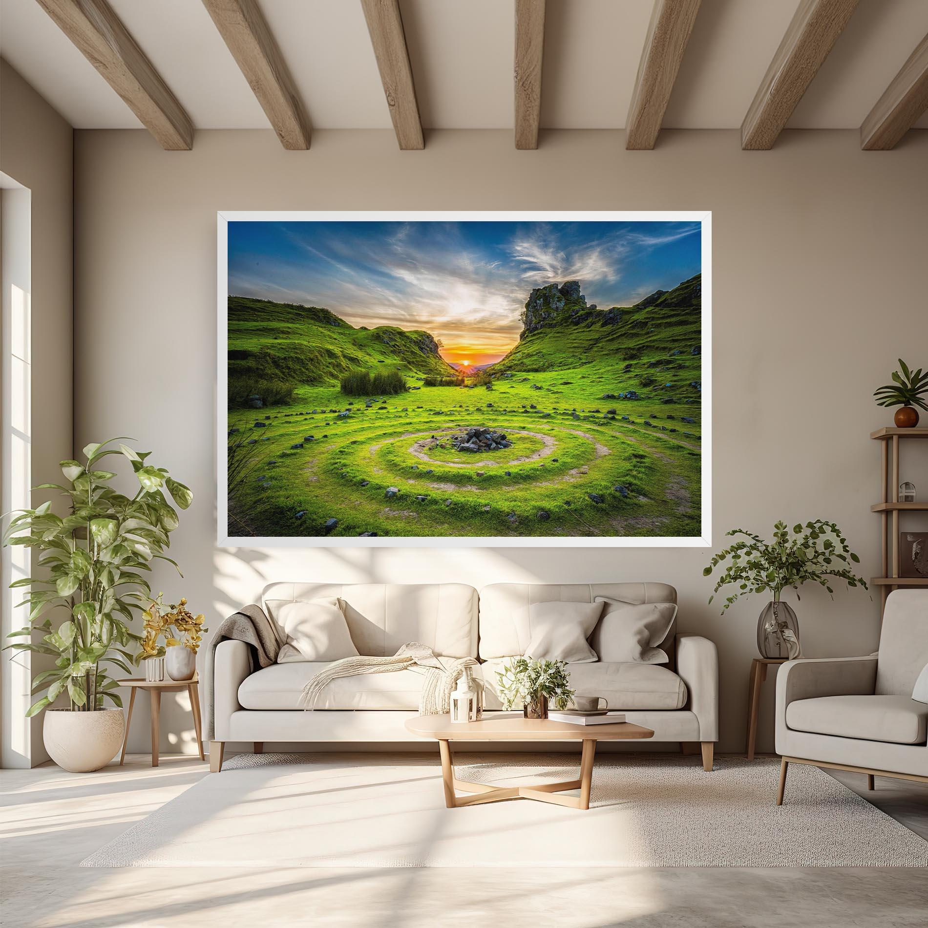 Tablou Canvas Green Circle Nature mockup 6