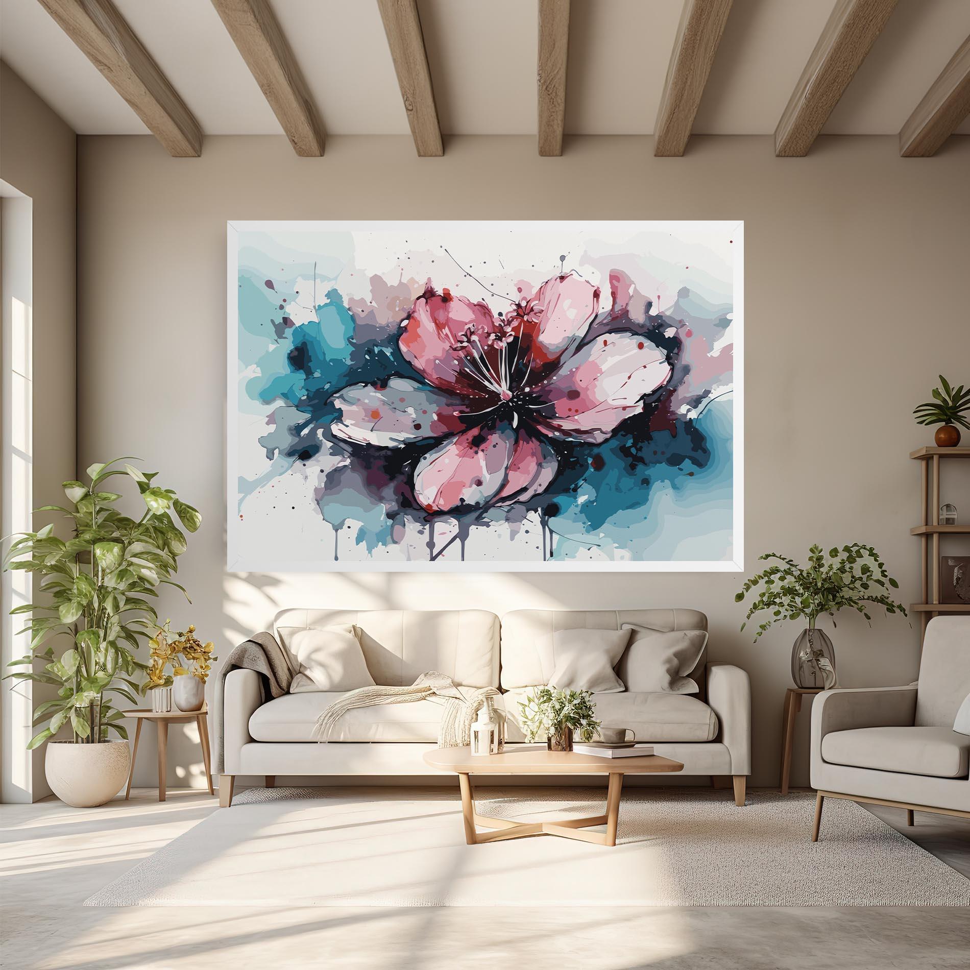 Tablou Canvas Pink Blue Nature mockup 6