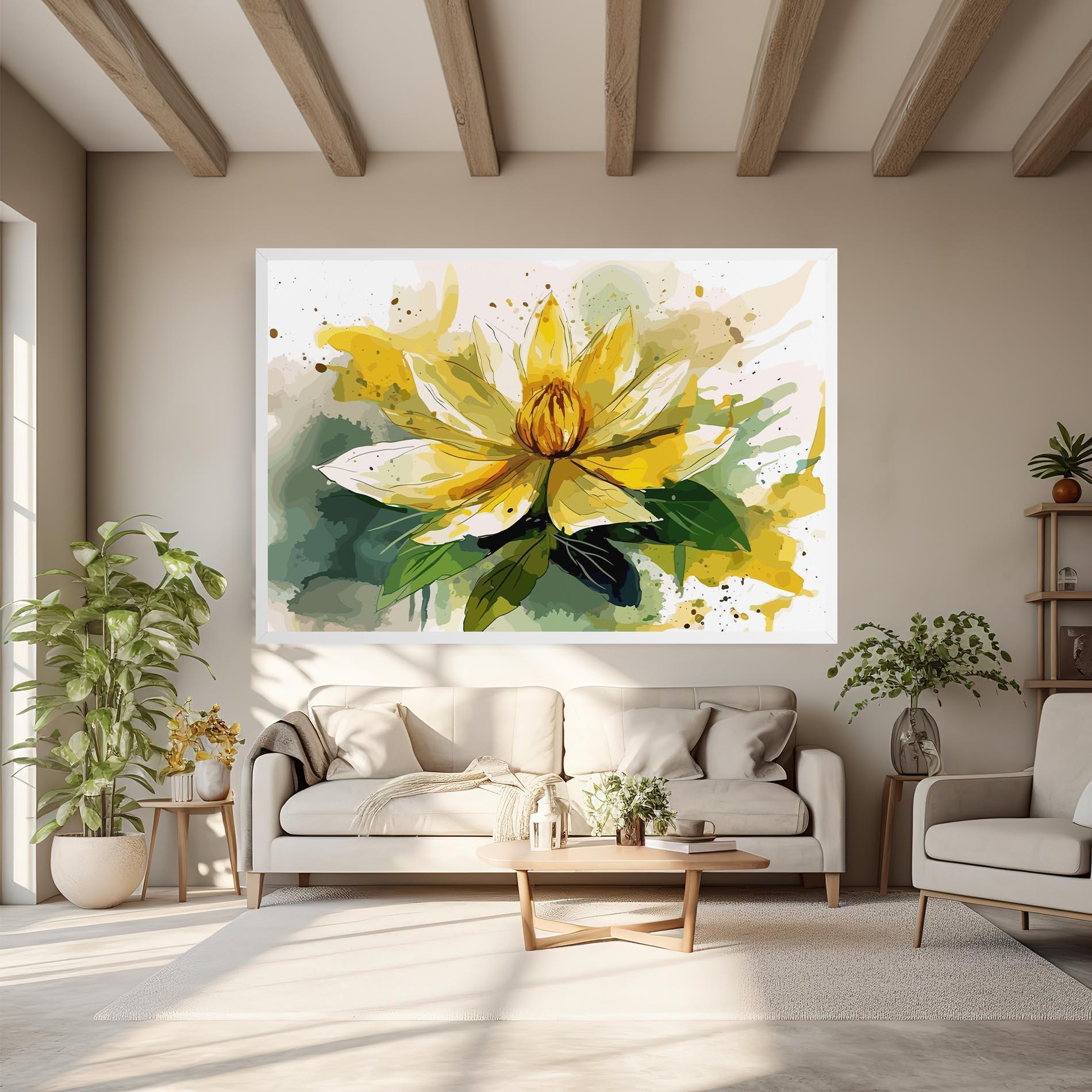 Tablou Canvas Yellow Flower Nature mockup 6