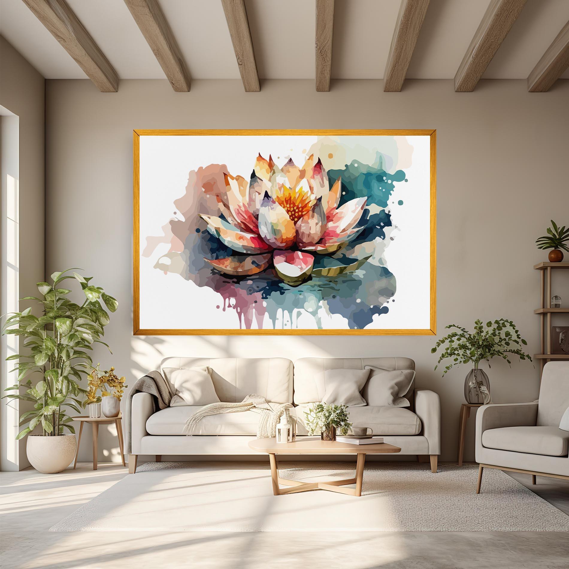 Tablou Canvas Colorful Lotus Art mockup 6