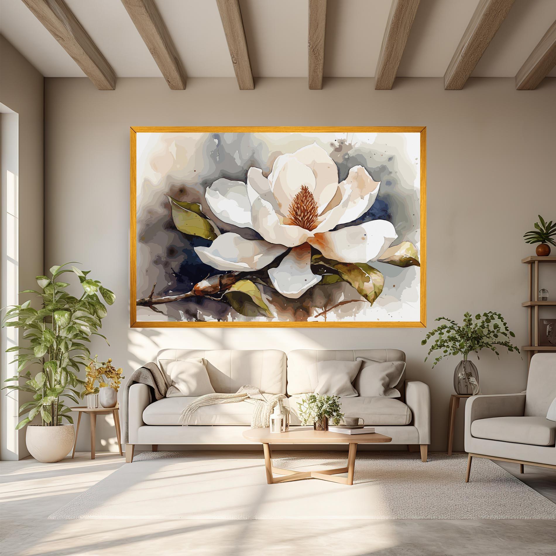 Tablou Canvas Cream Nature Flower mockup 6