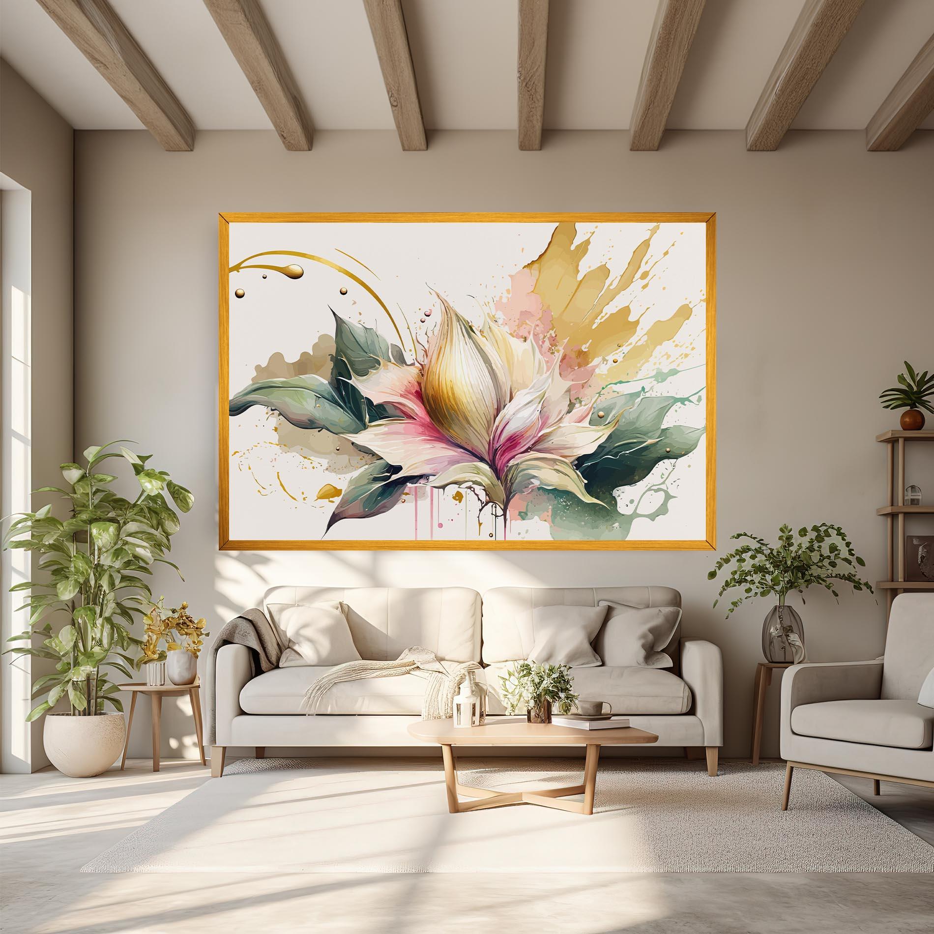 Tablou Canvas Cream Pink Nature mockup 6