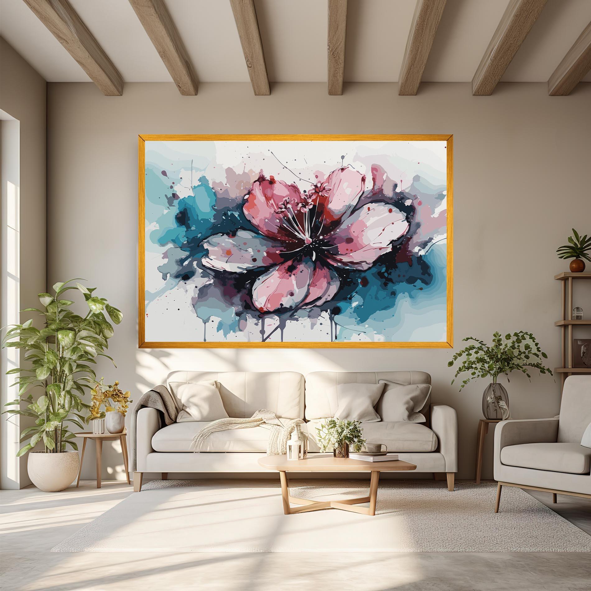 Tablou Canvas Pink Blue Nature mockup 6