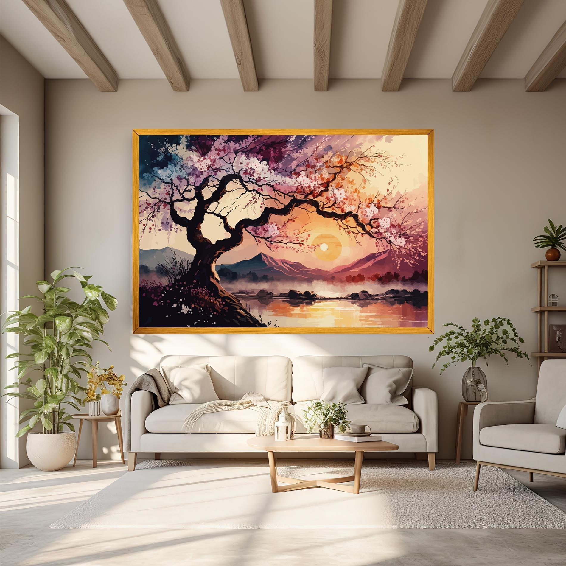 Tablou Canvas Pink Tree Nature mockup 6