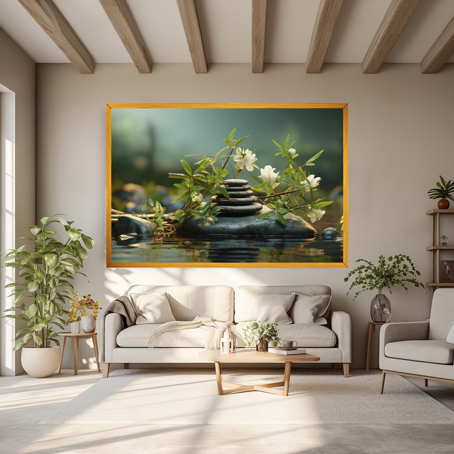 Tablou Canvas Rock Garden Pond mockup 6
