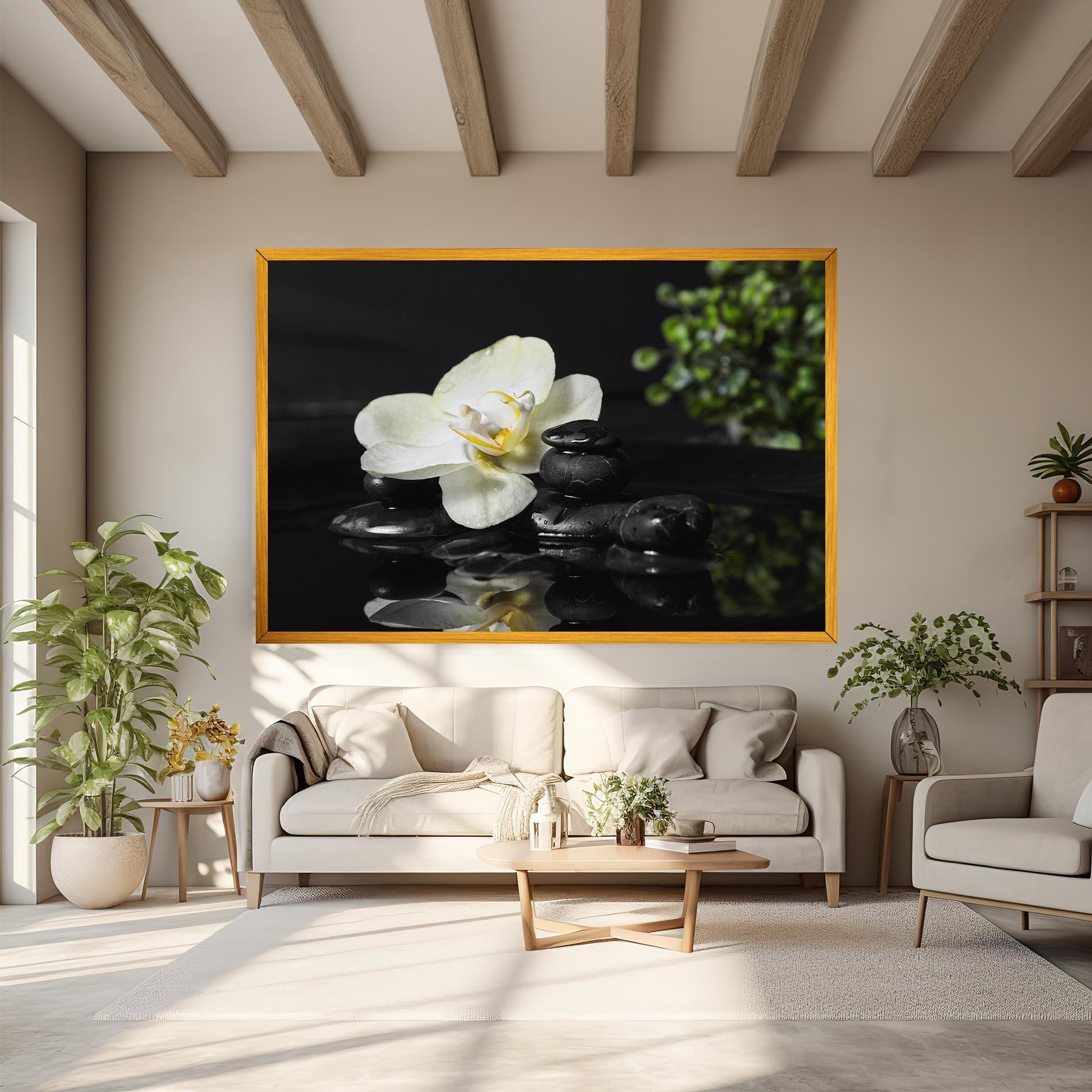 Tablou Canvas White Spa Flower mockup 6