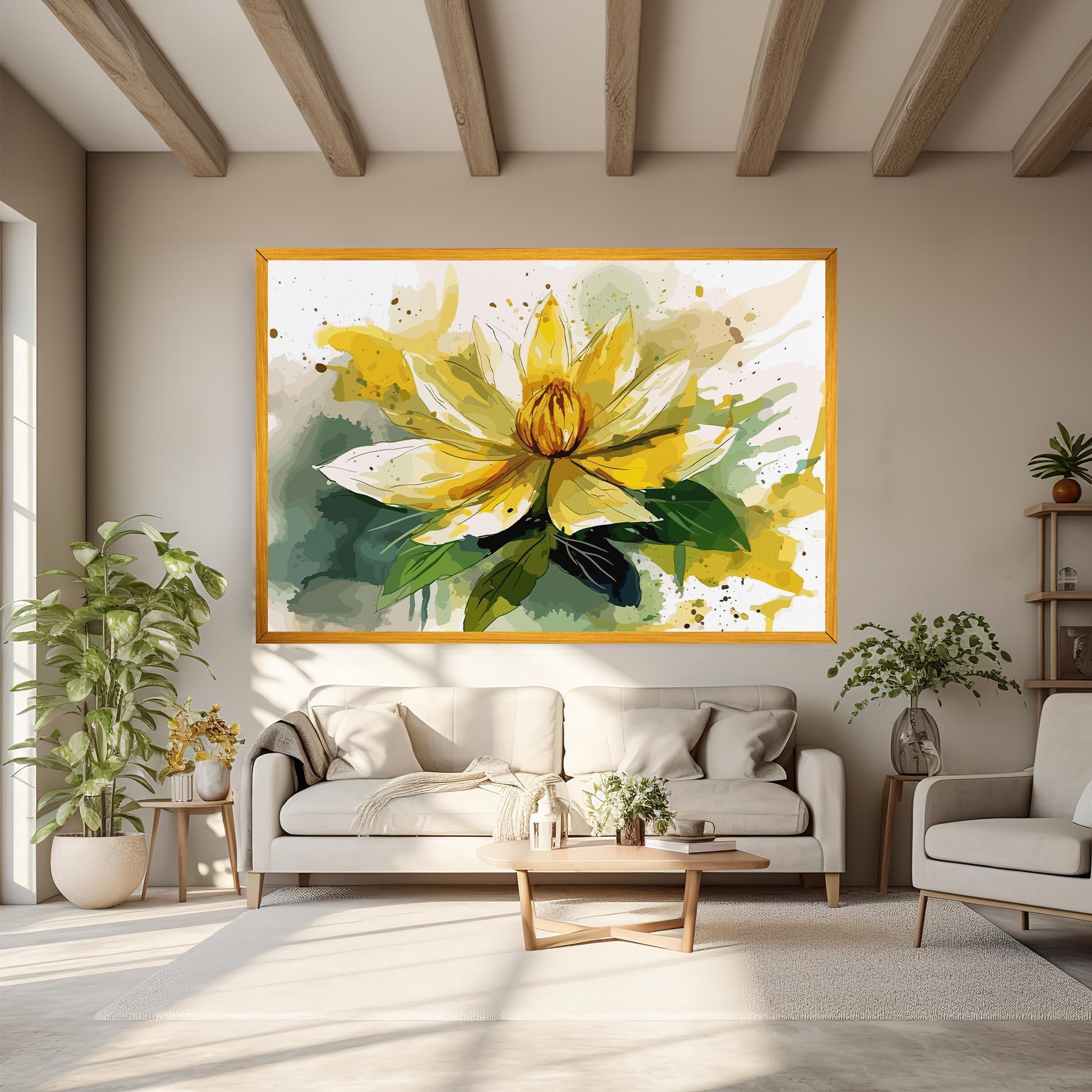 Tablou Canvas Yellow Flower Nature mockup 6