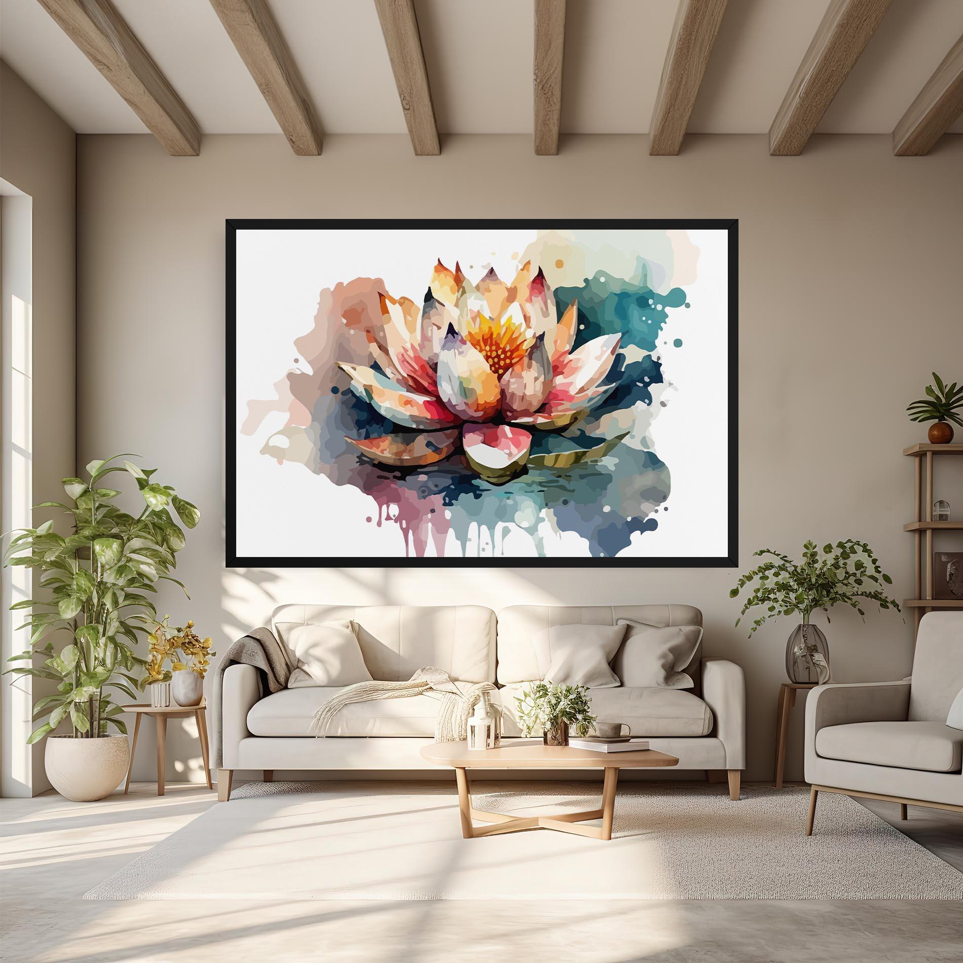Tablou Canvas Colorful Lotus Art mockup 6