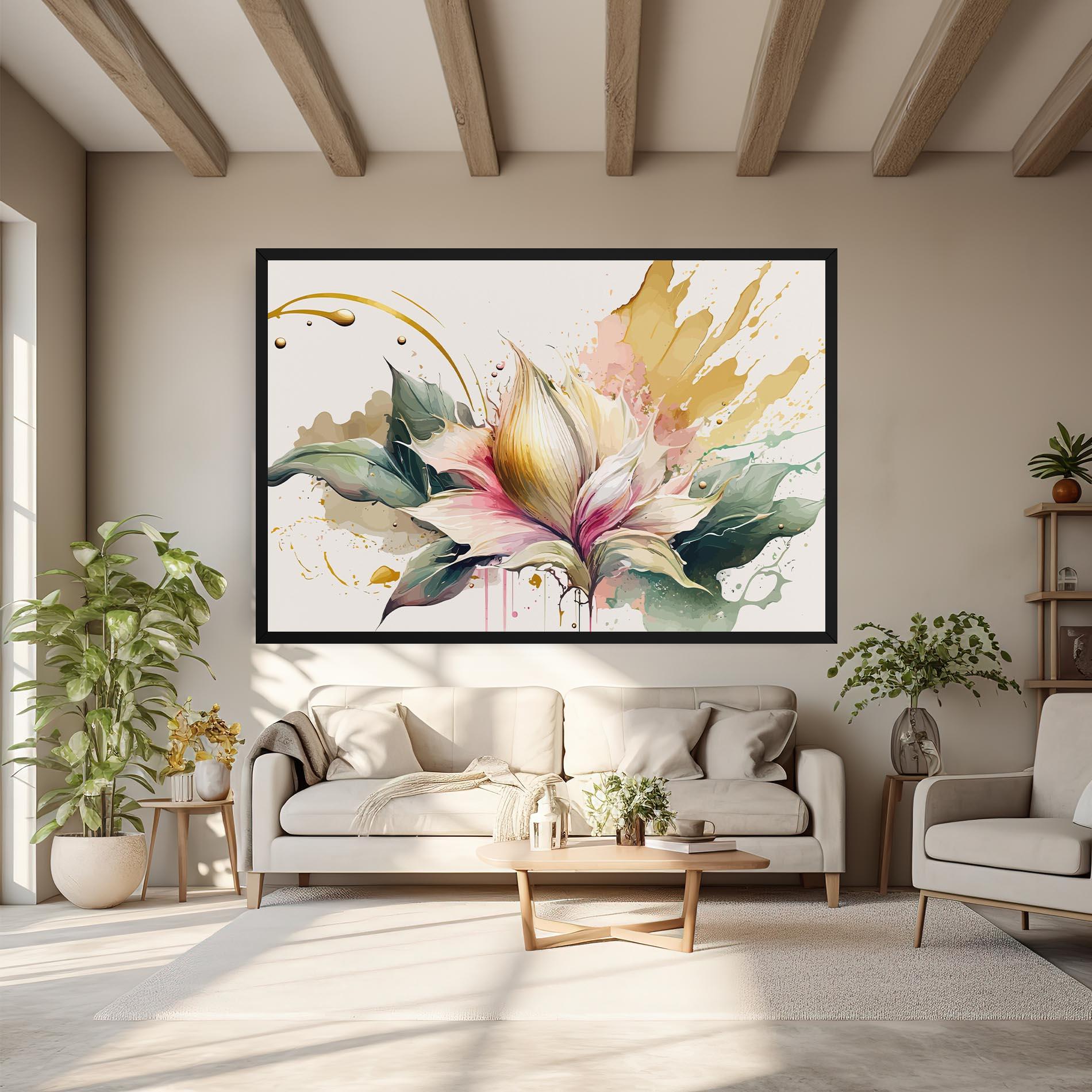 Tablou Canvas Cream Pink Nature mockup 6