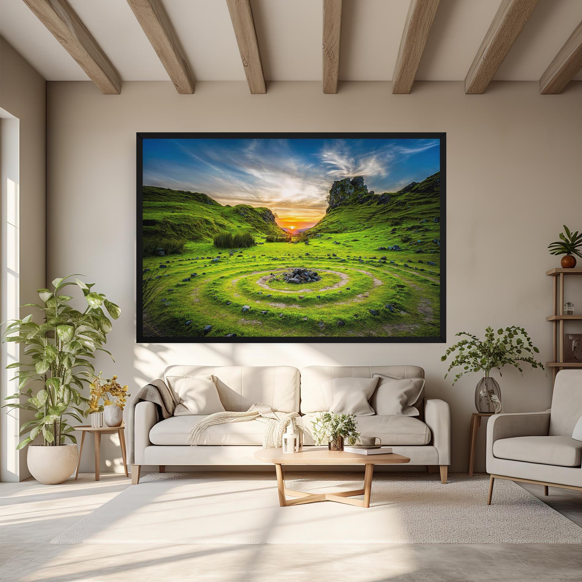 Tablou Canvas Green Circle Nature mockup 6