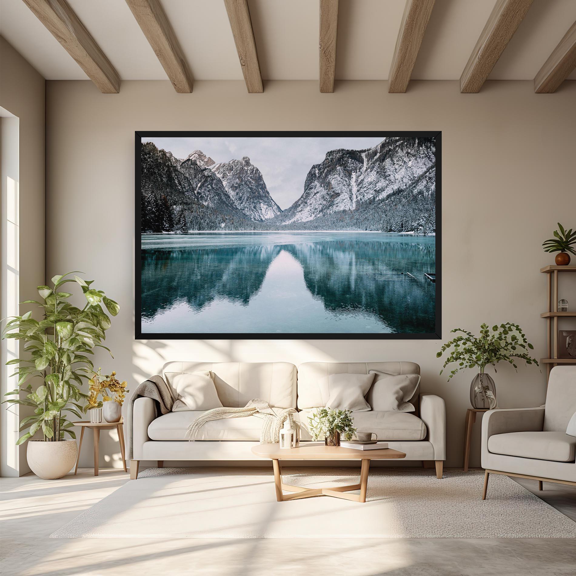 Tablou Canvas Lake Reflection Mountain mockup 6