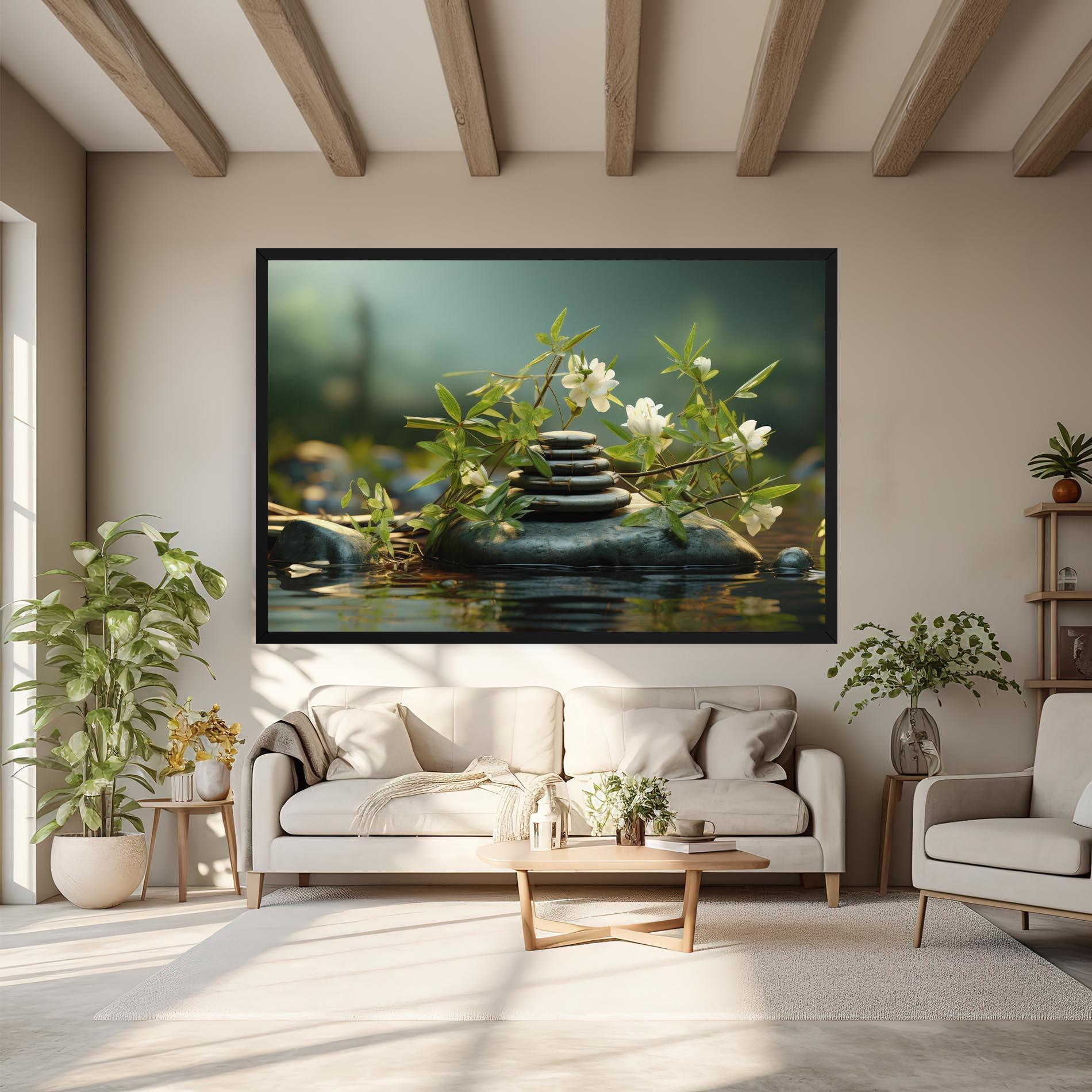 Tablou Canvas Rock Garden Pond mockup 6