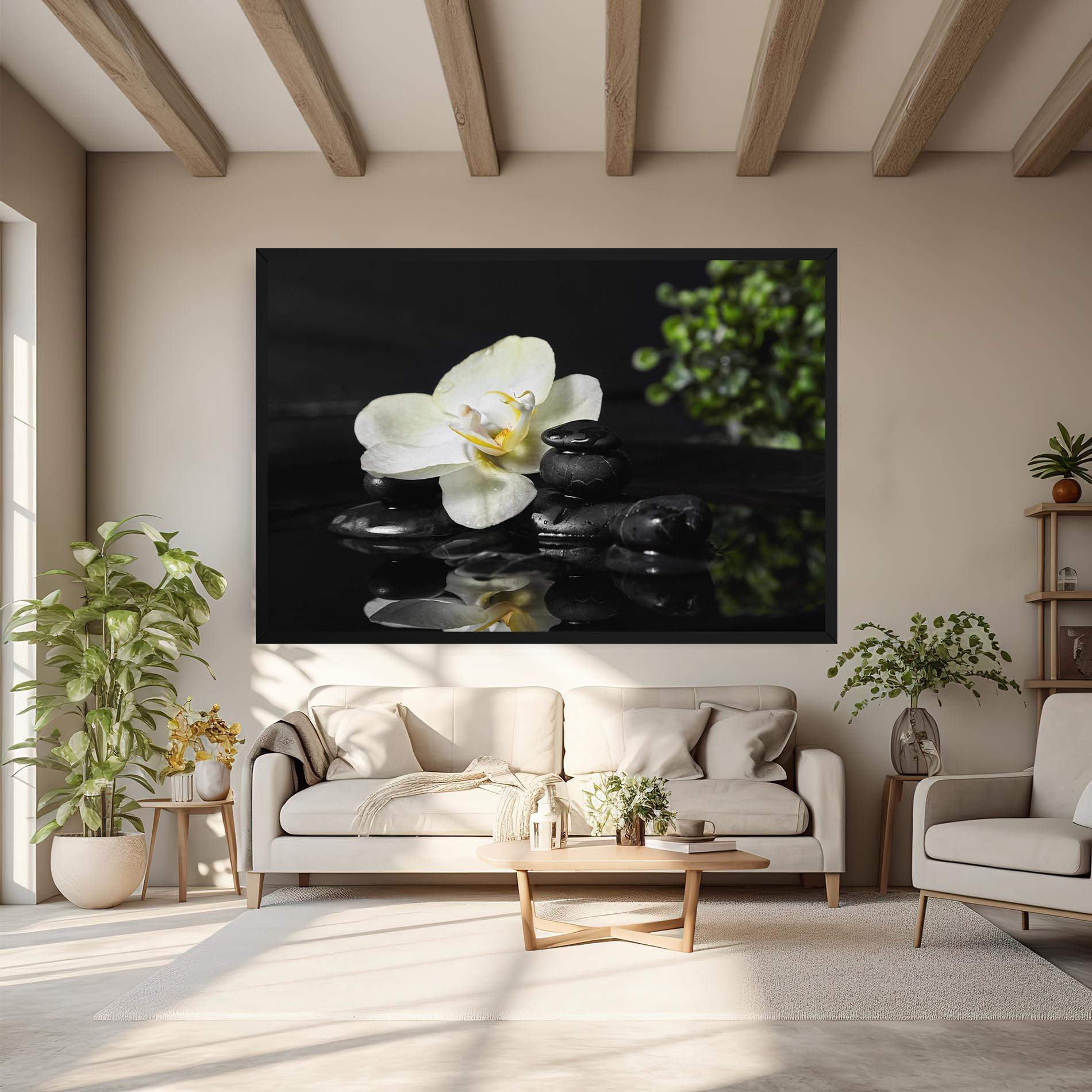 Tablou Canvas White Spa Flower mockup 6
