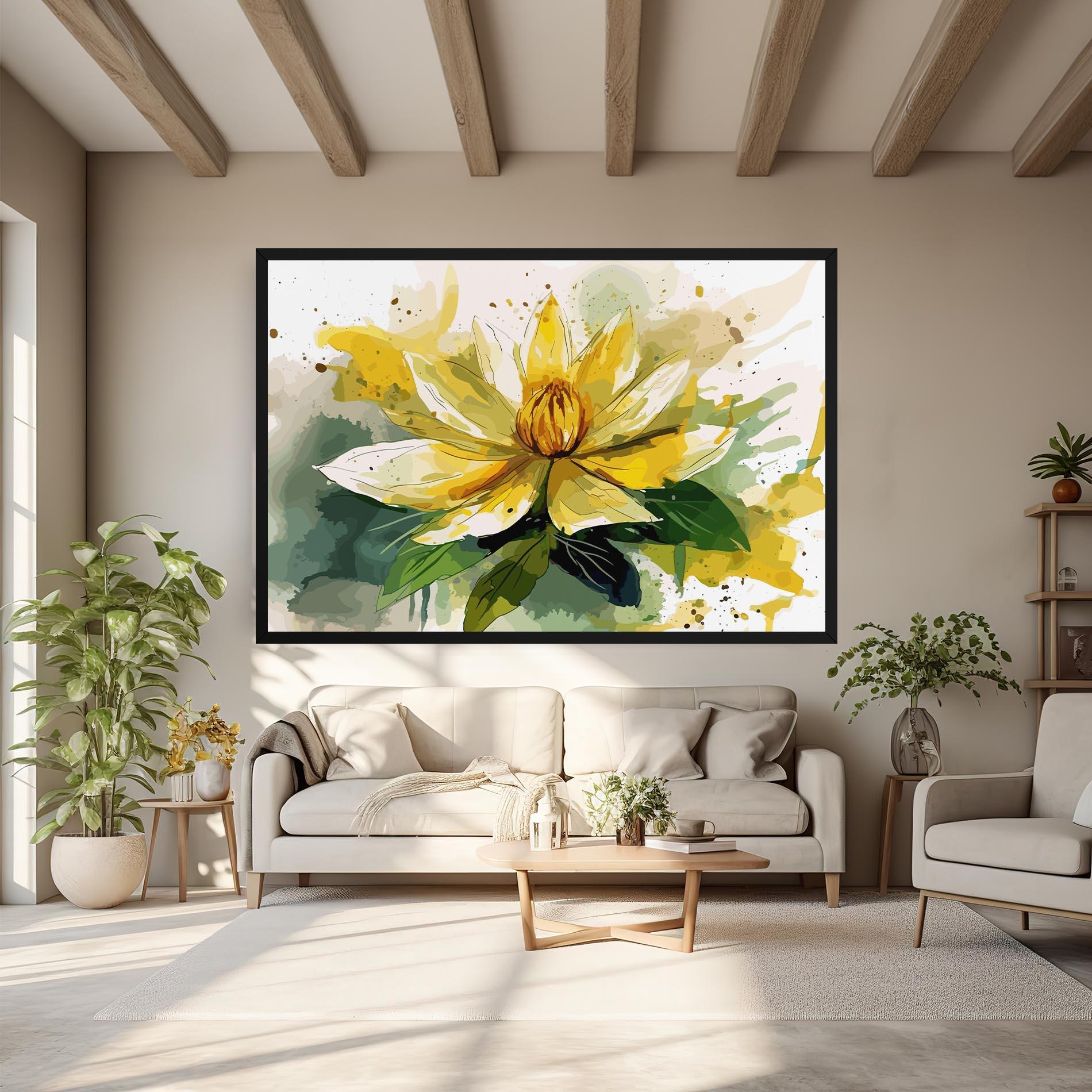 Tablou Canvas Yellow Flower Nature mockup 6