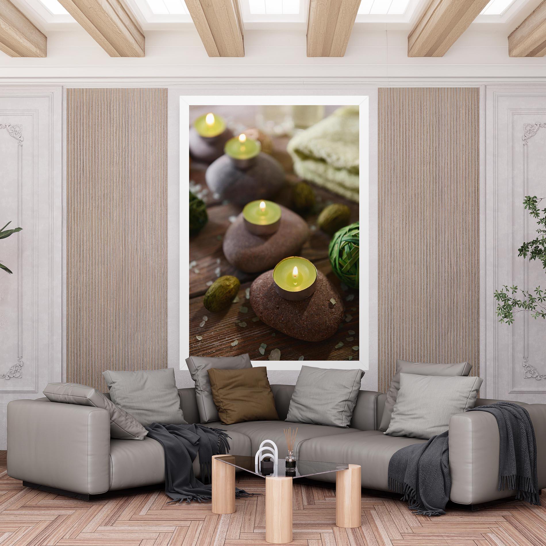 Tablou Canvas Green Candles Spa mockup 6