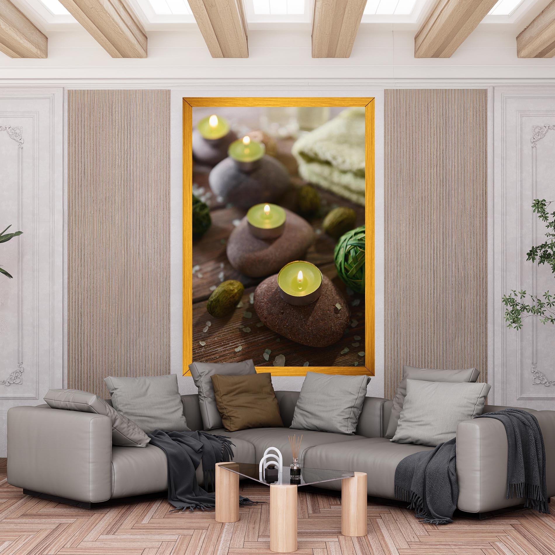 Tablou Canvas Green Candles Spa mockup 6