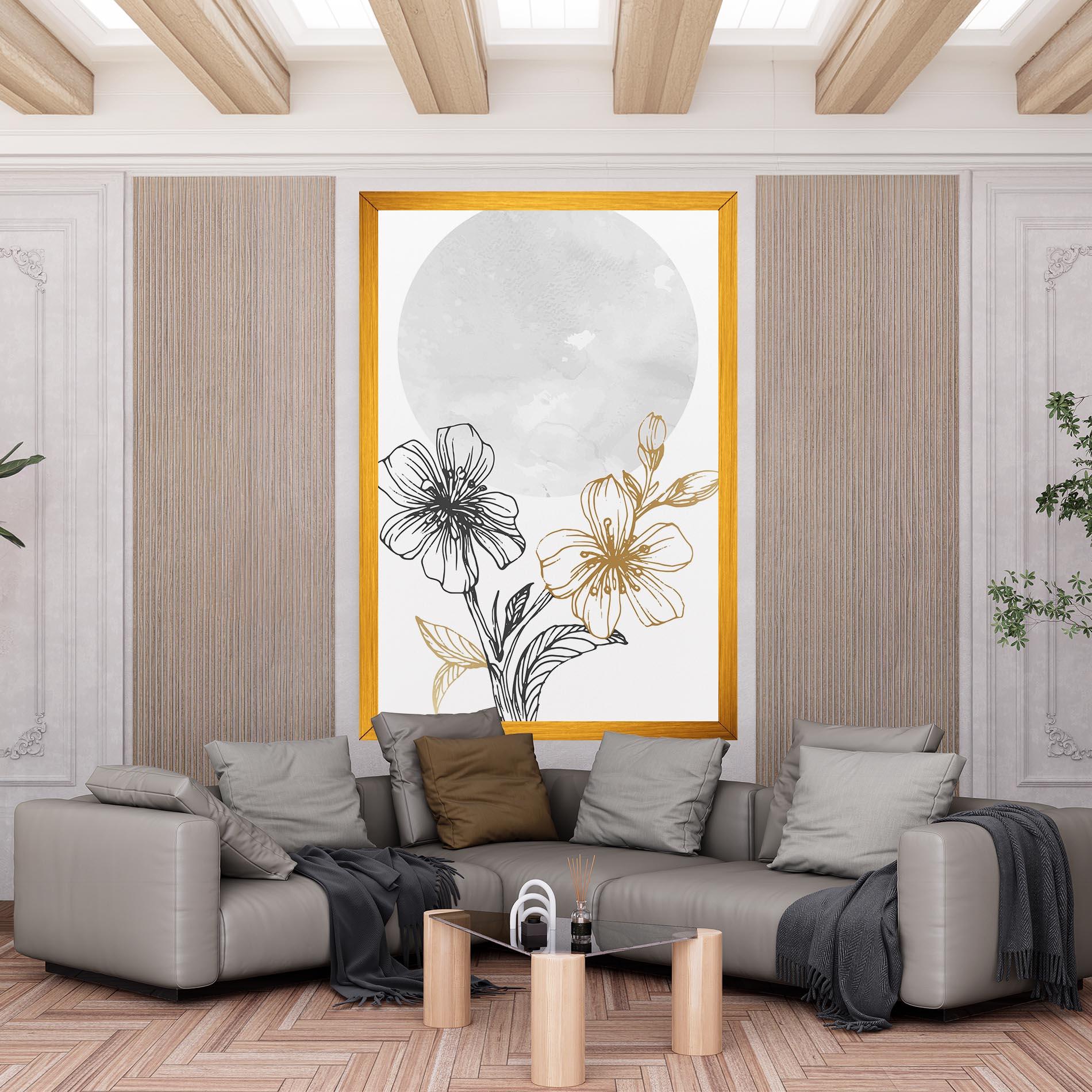 Tablou Canvas Grey Moon Flowers mockup 6