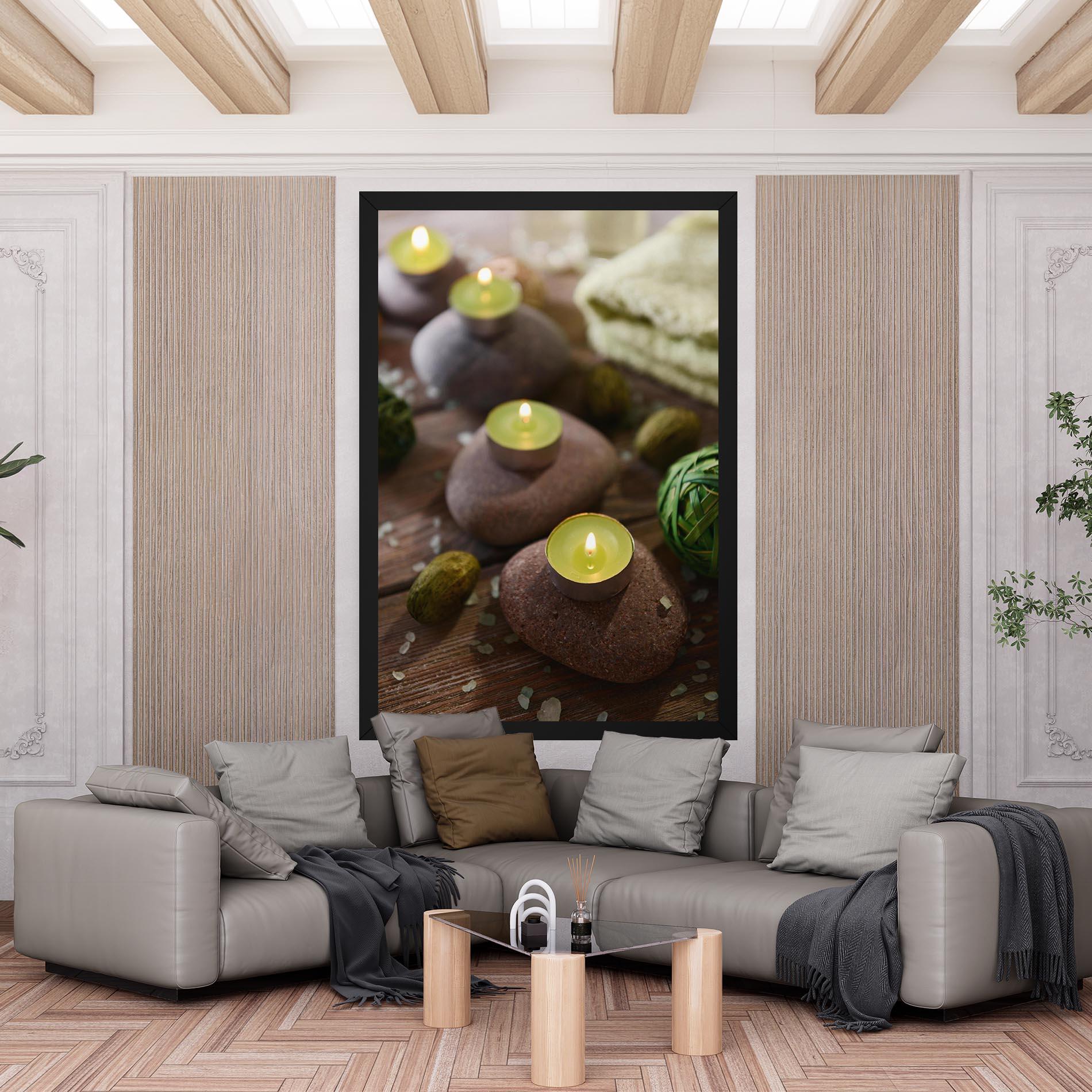 Tablou Canvas Green Candles Spa mockup 6
