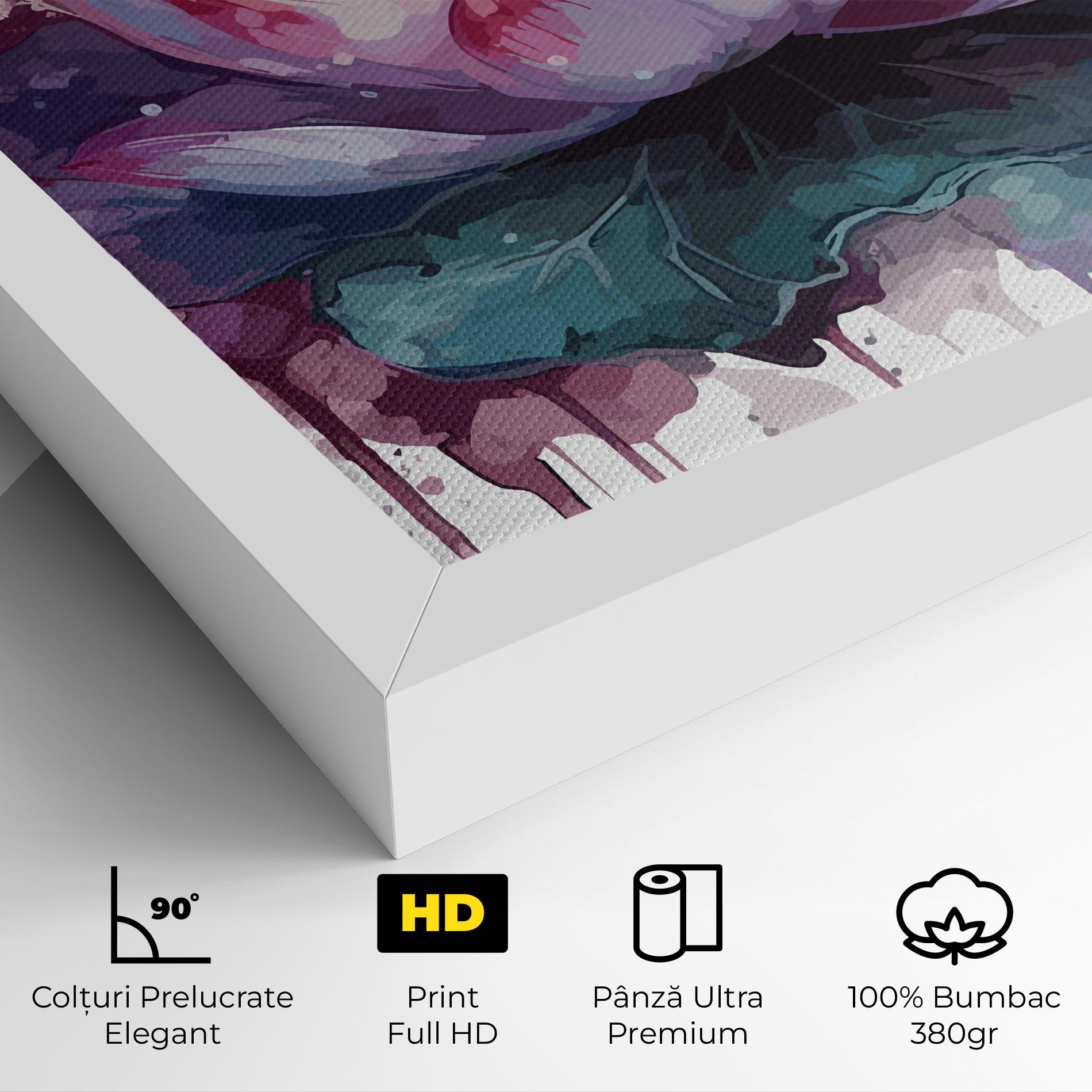 Tablou Canvas Green Purple Lotus mockup 4