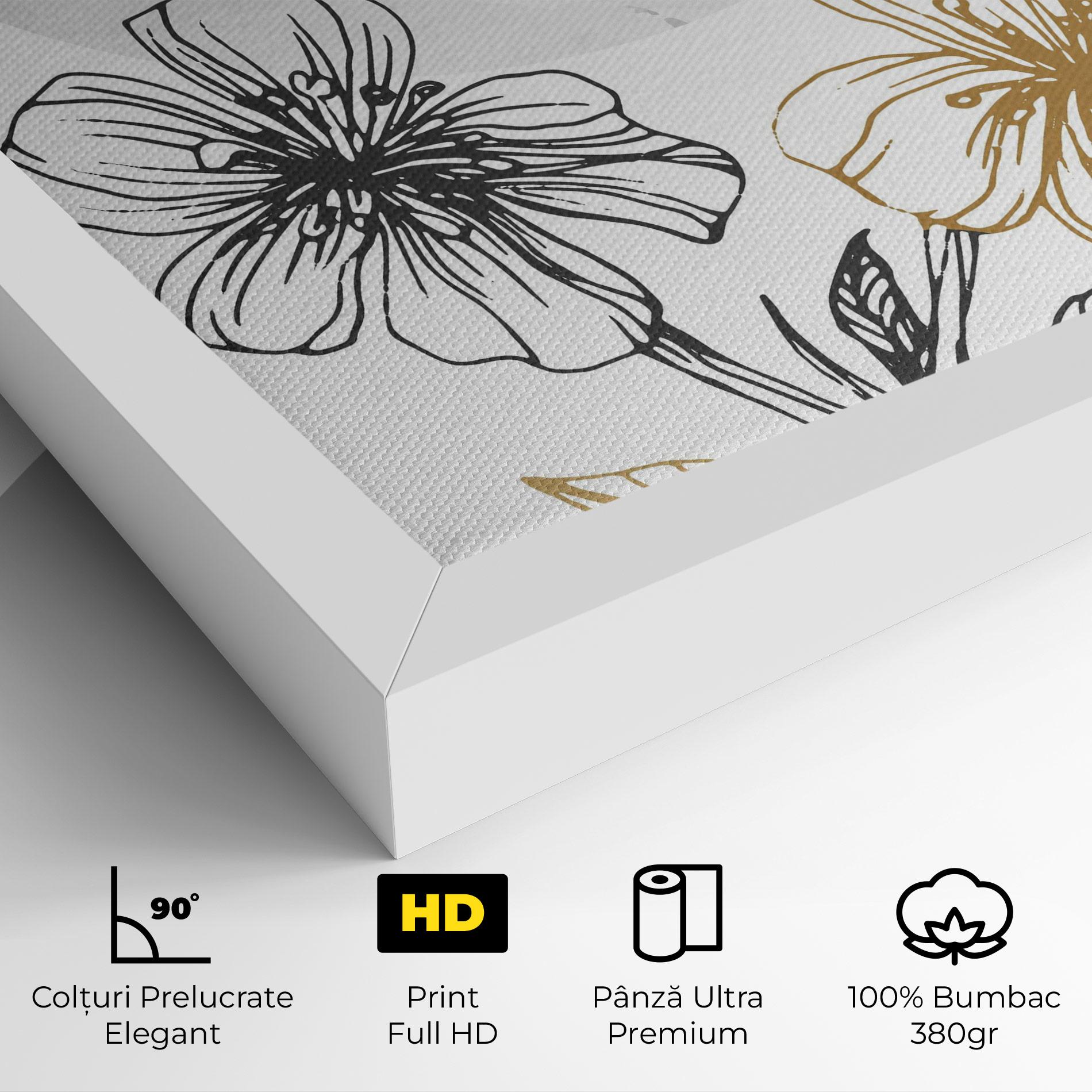 Tablou Canvas Grey Moon Flowers mockup 4