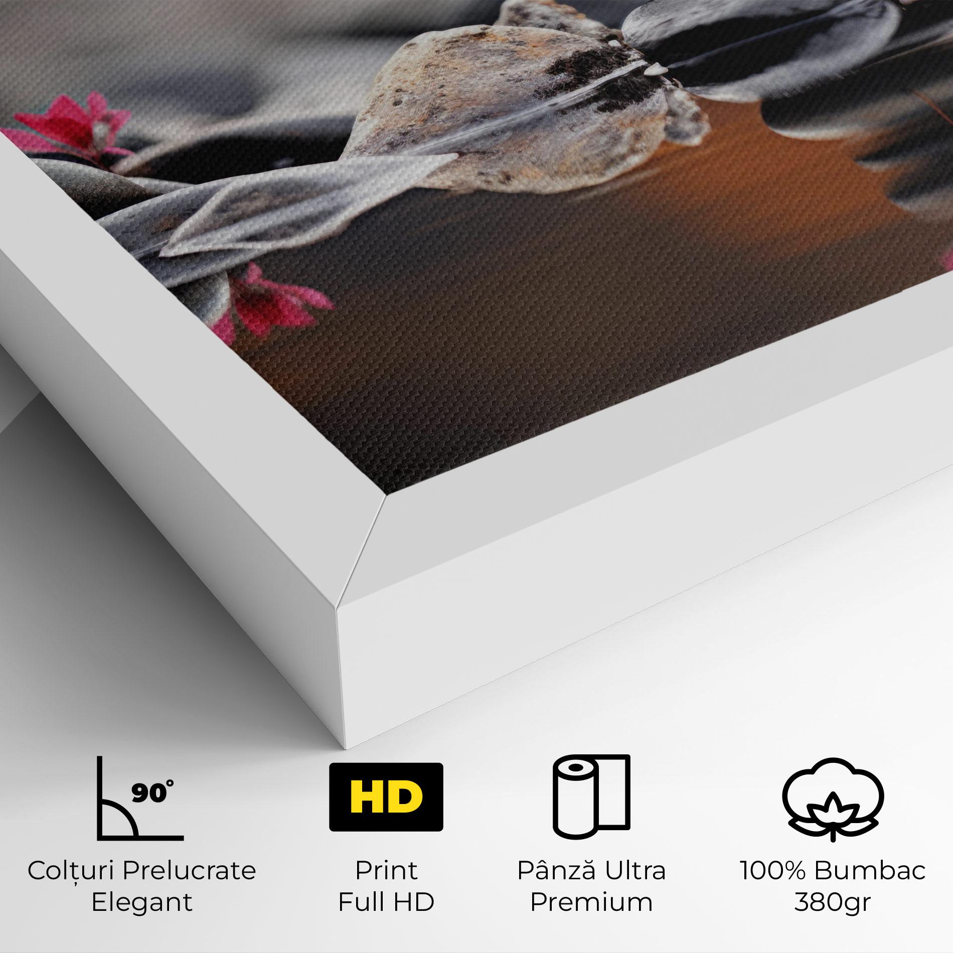 Tablou Canvas Grey Rocks Flower mockup 4