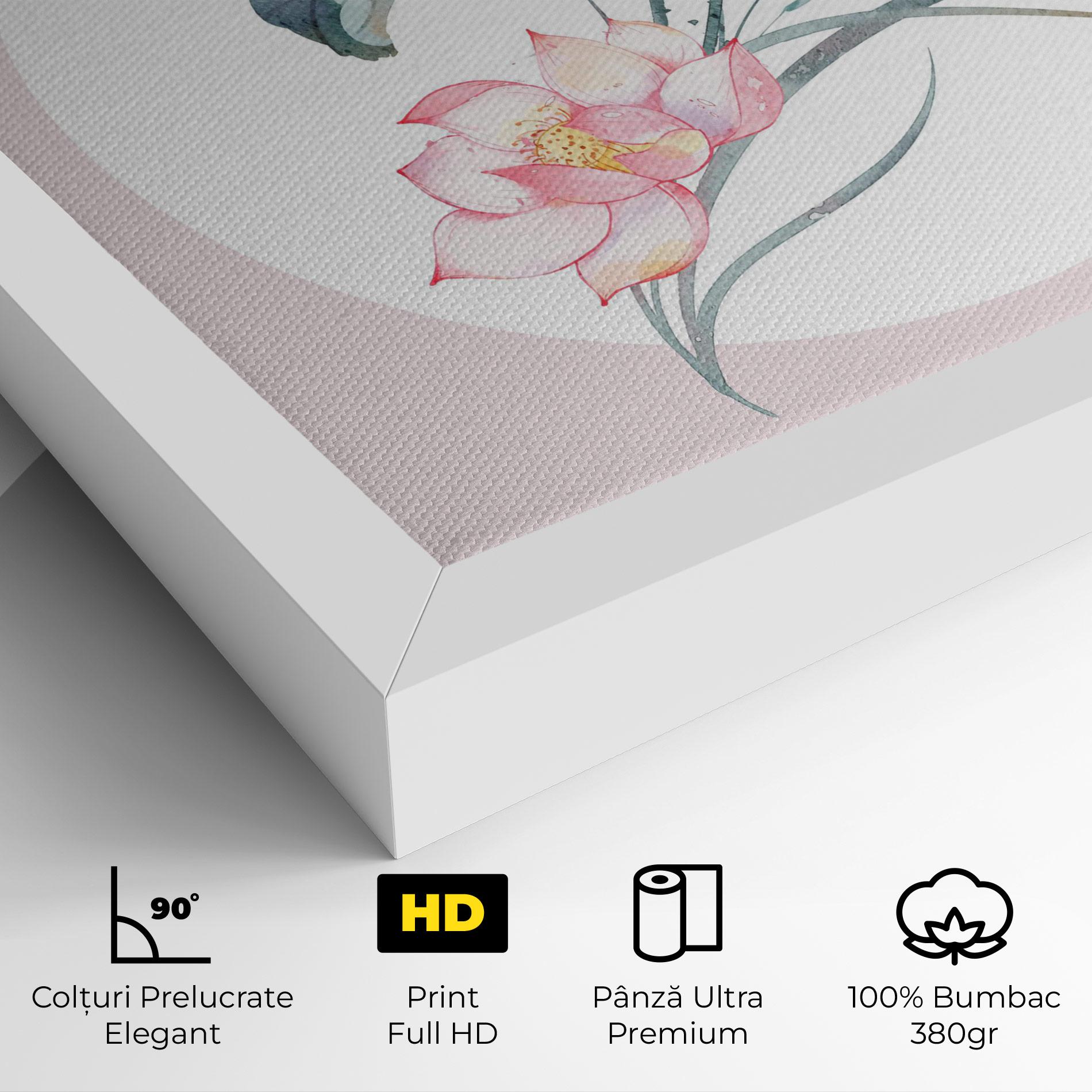 Tablou Canvas Pink Pastel Flower mockup 4