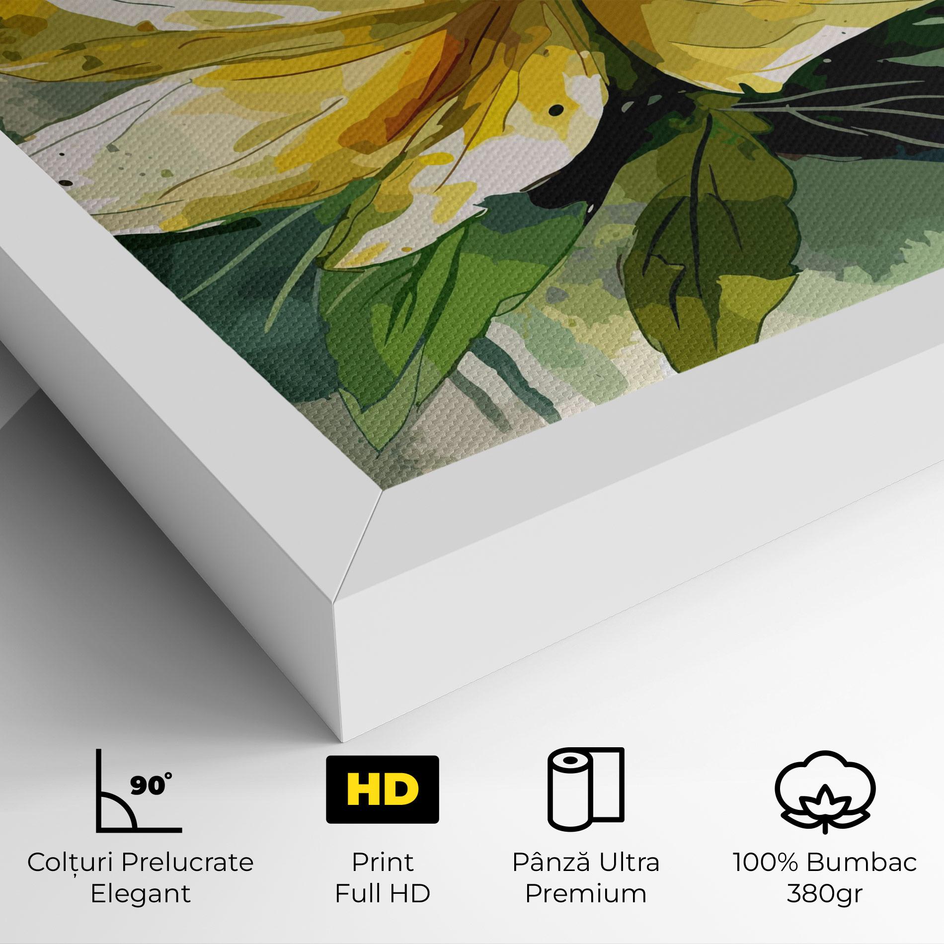 Tablou Canvas Yellow Flower Nature mockup 4