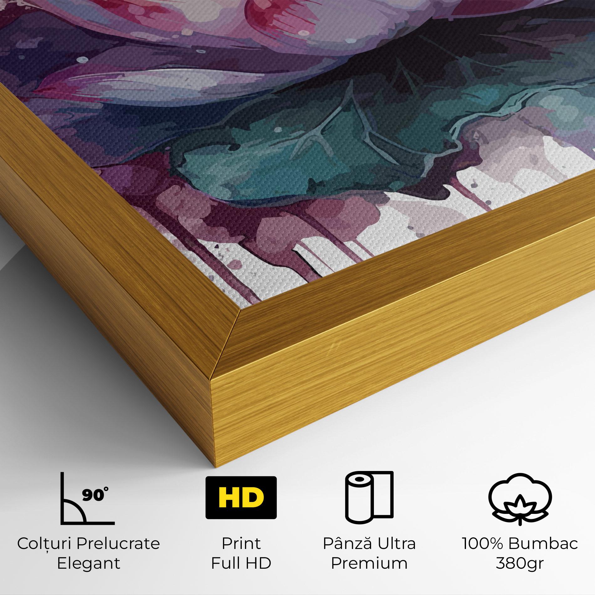 Tablou Canvas Green Purple Lotus mockup 4