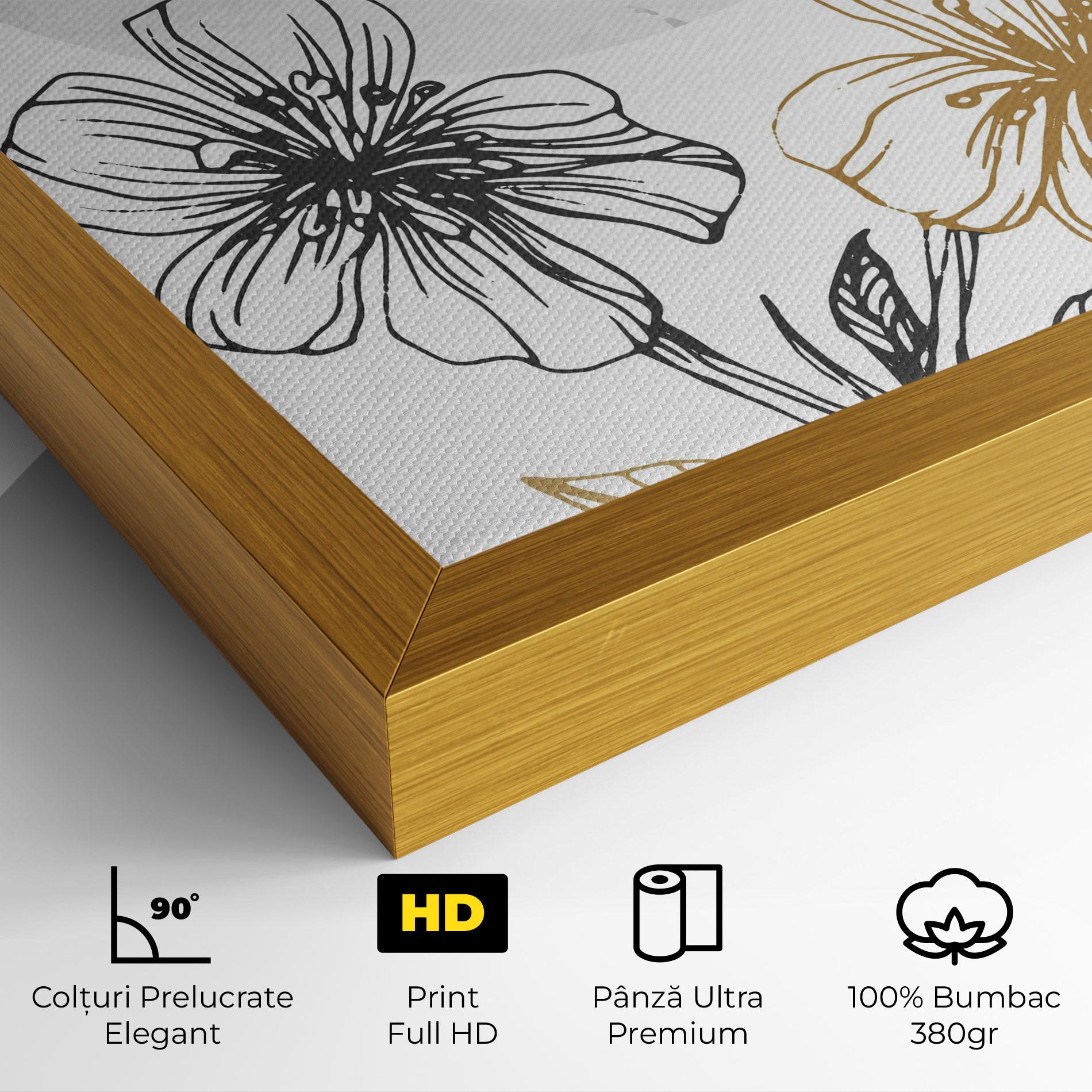 Tablou Canvas Grey Moon Flowers mockup 4