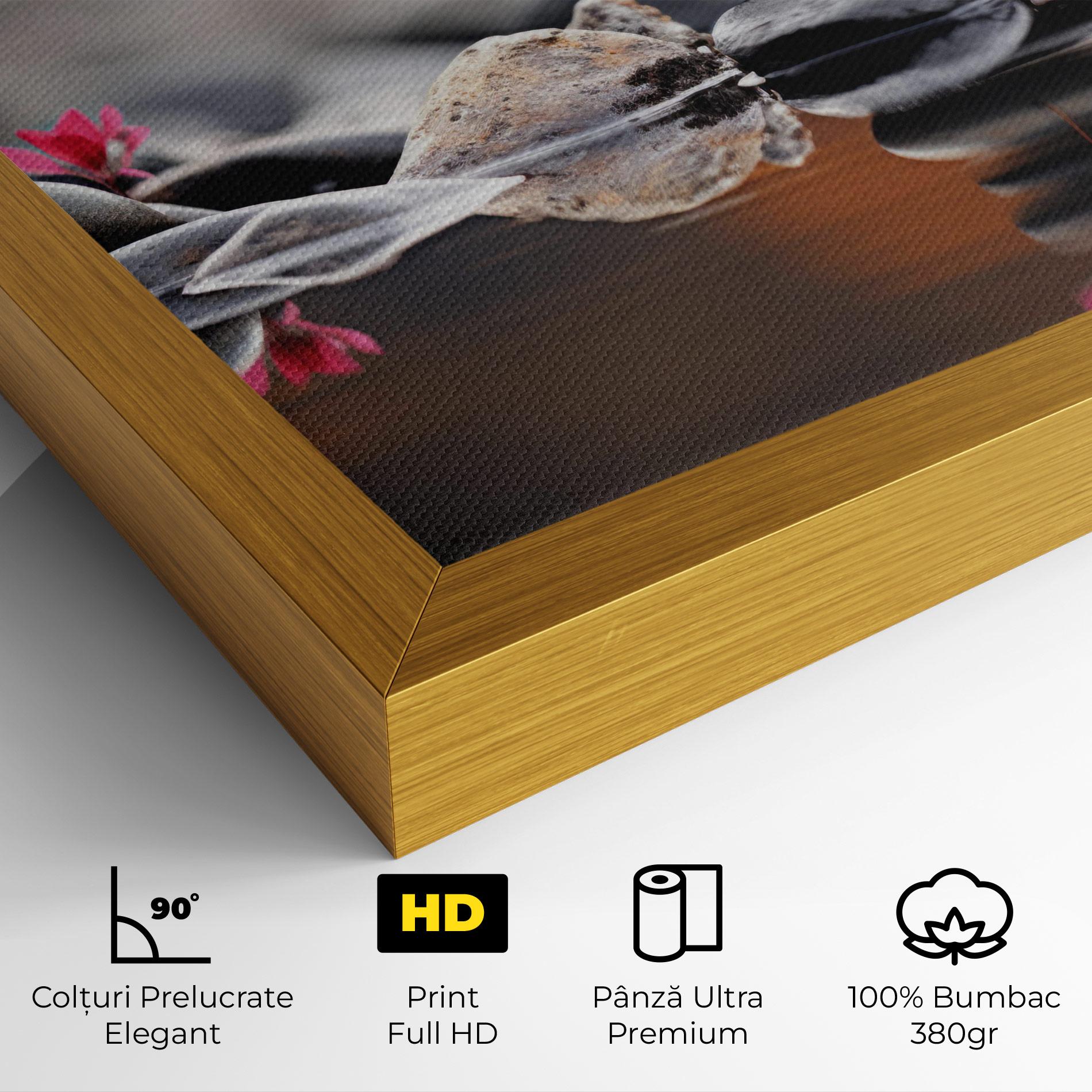 Tablou Canvas Grey Rocks Flower mockup 4